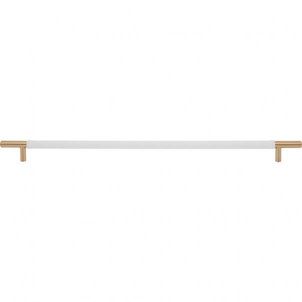Atlas Zanzibar White Appliance Pull 17 Inch Leather (c-c)