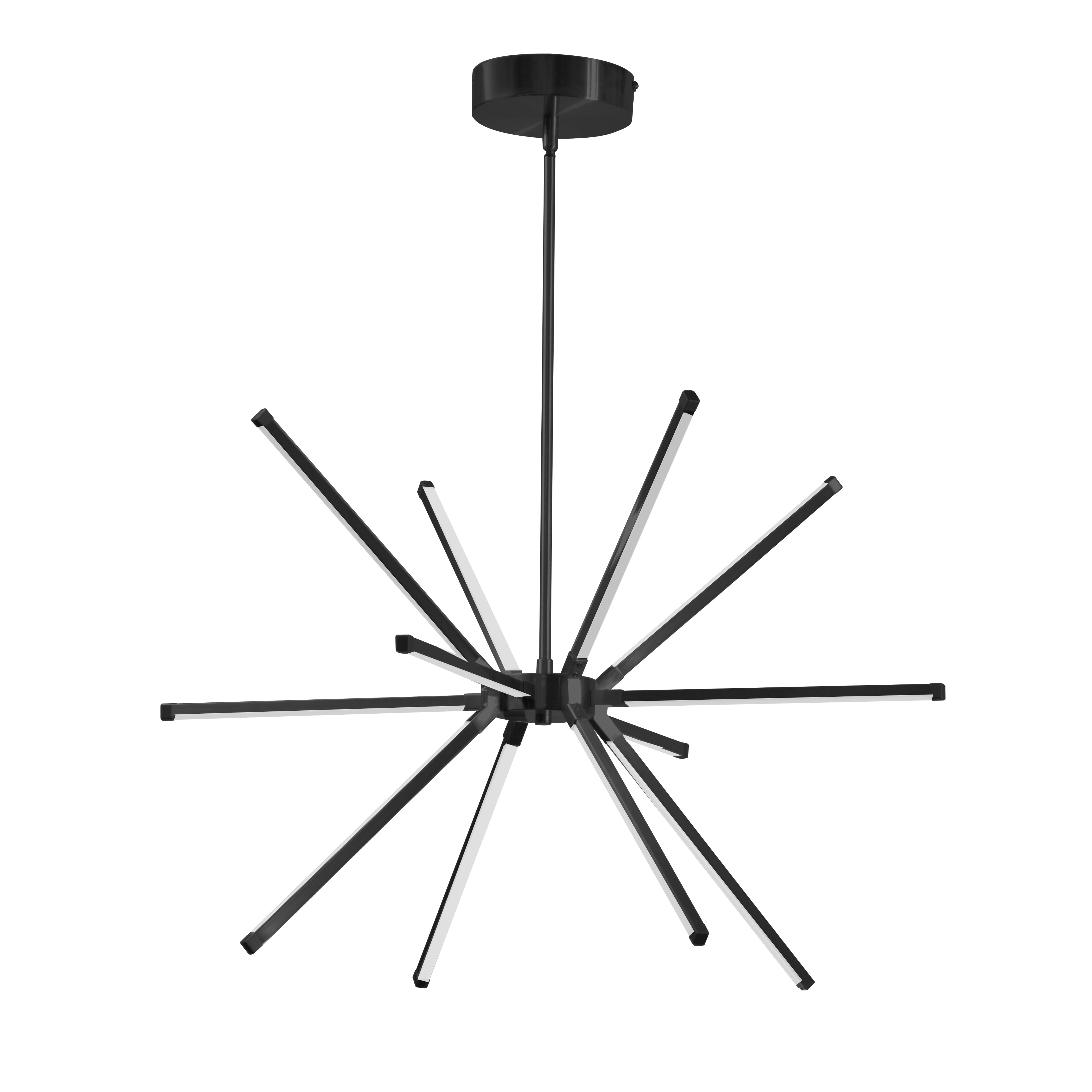 matte black with white acrylic diffuser chandeliers