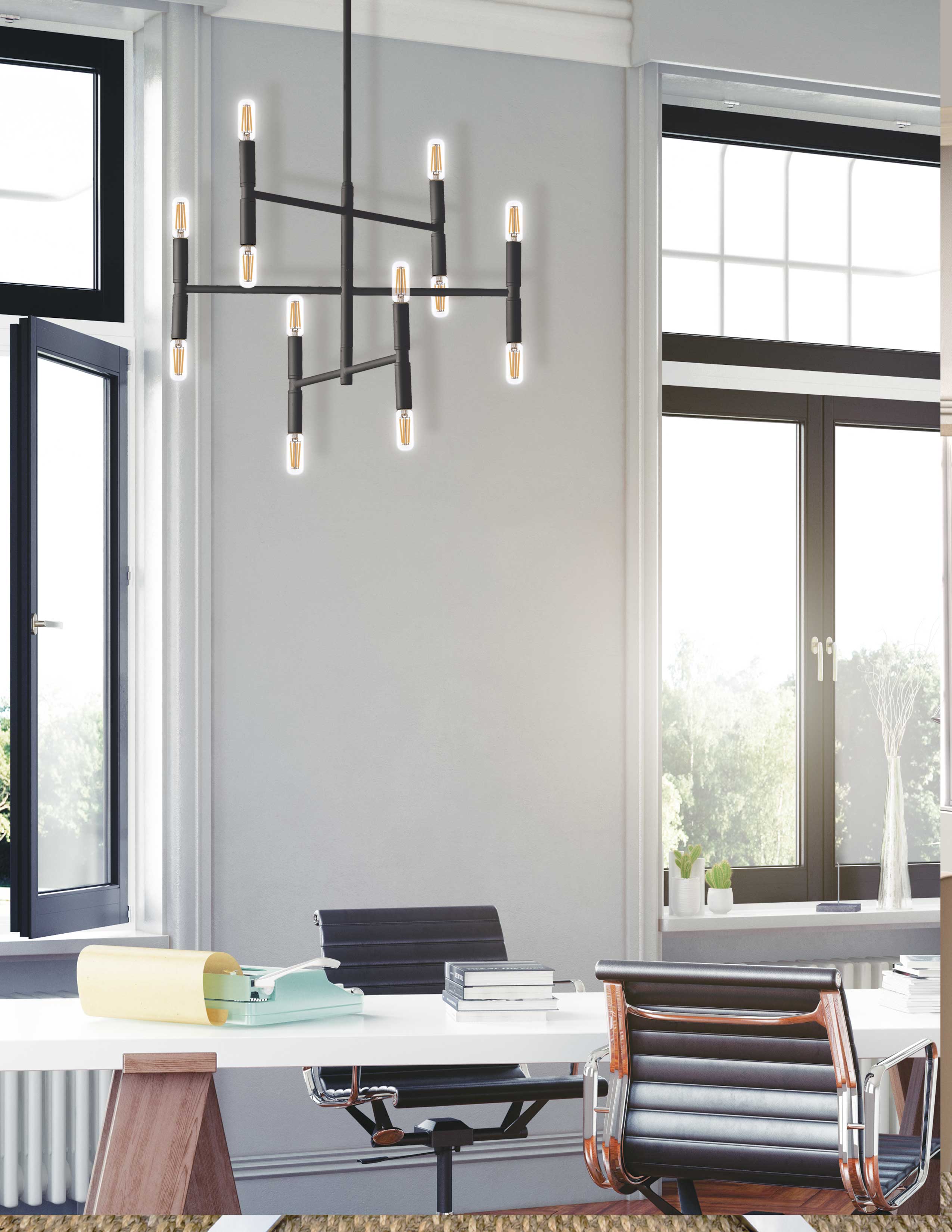 matte black chandeliers