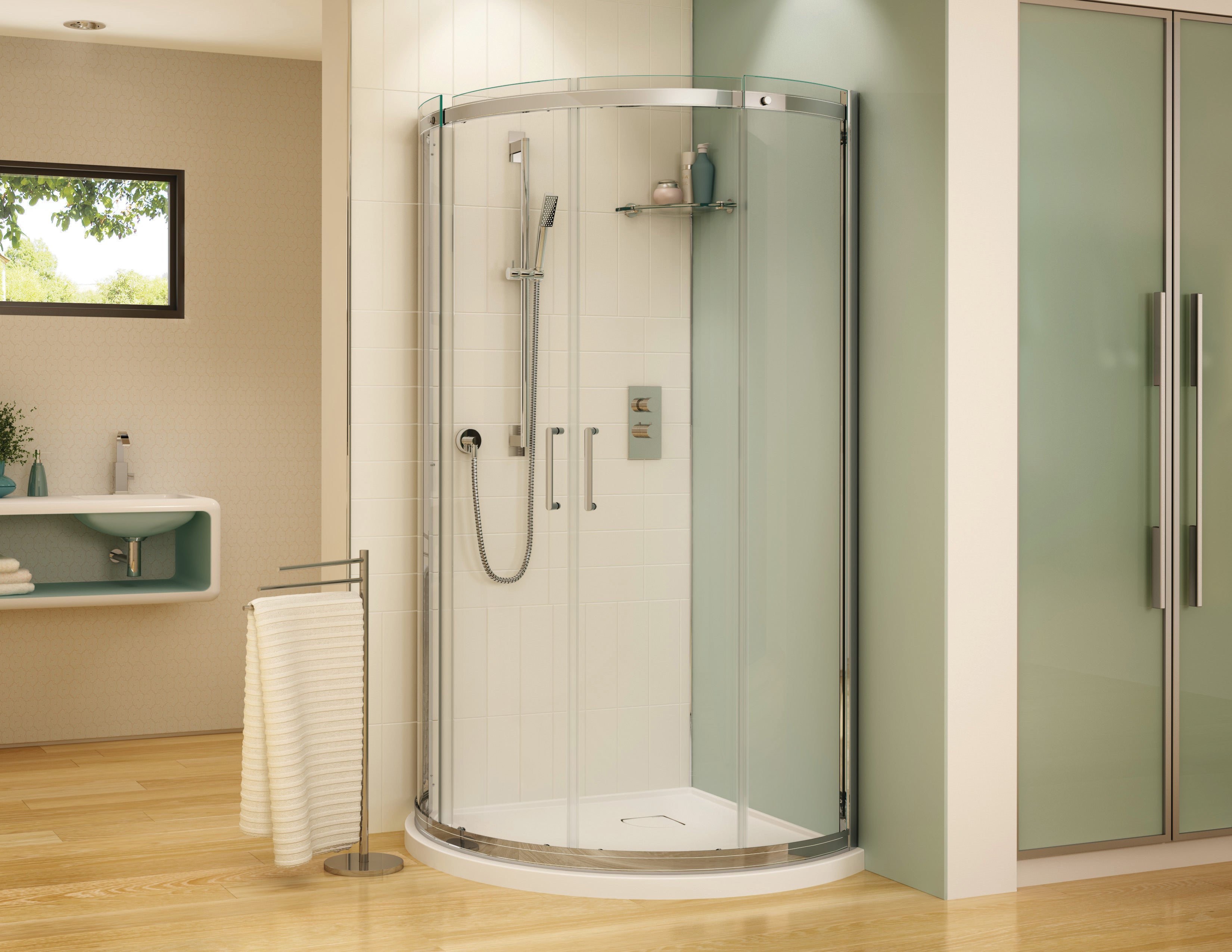 chrome shower door