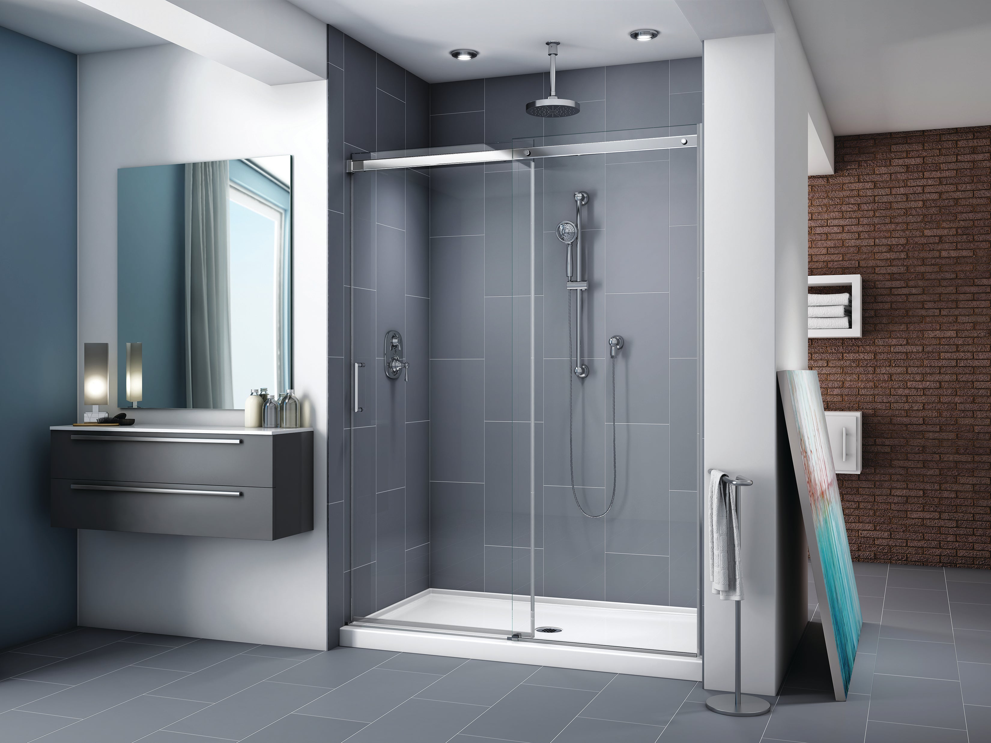 chrome shower door