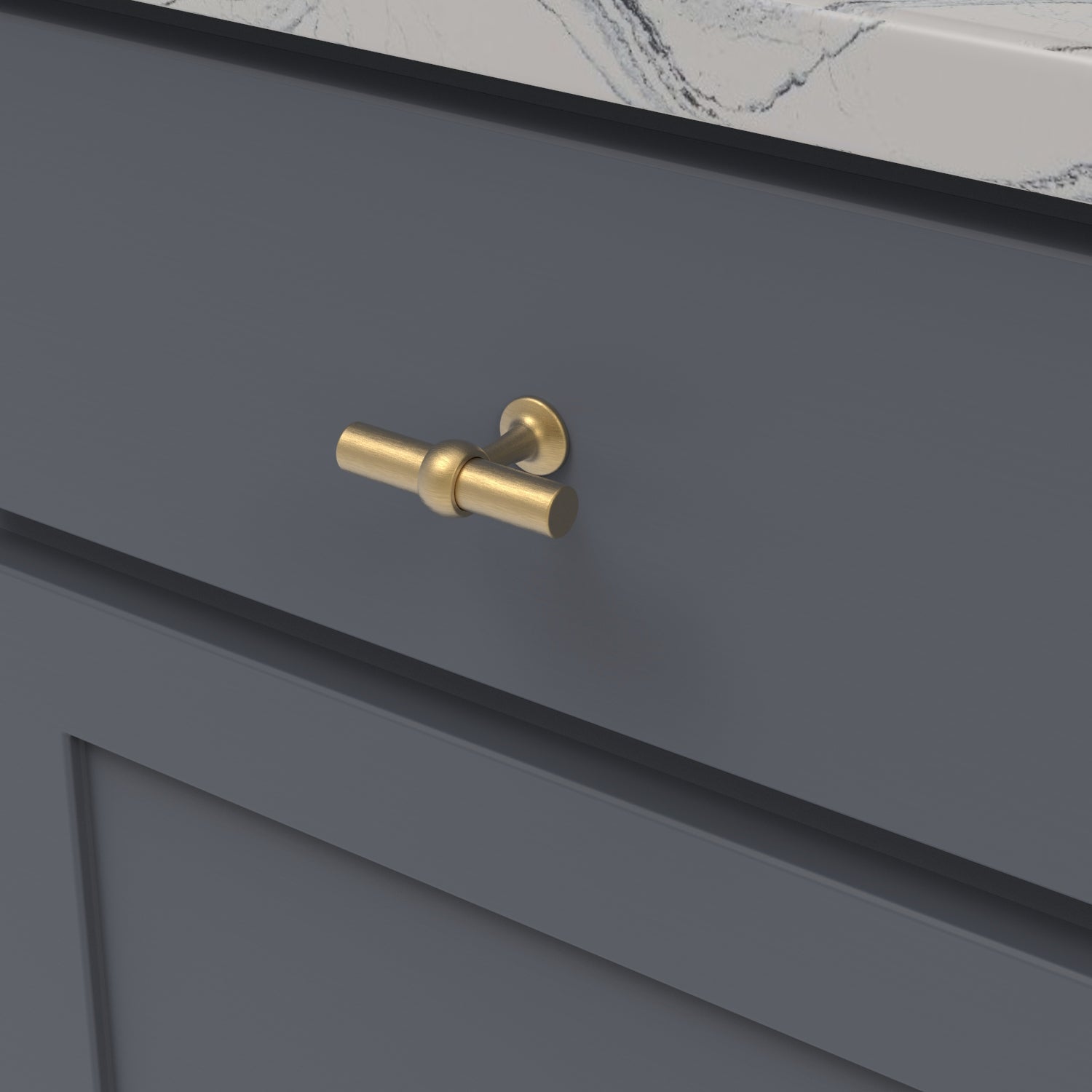 brushed golden brass t-knob