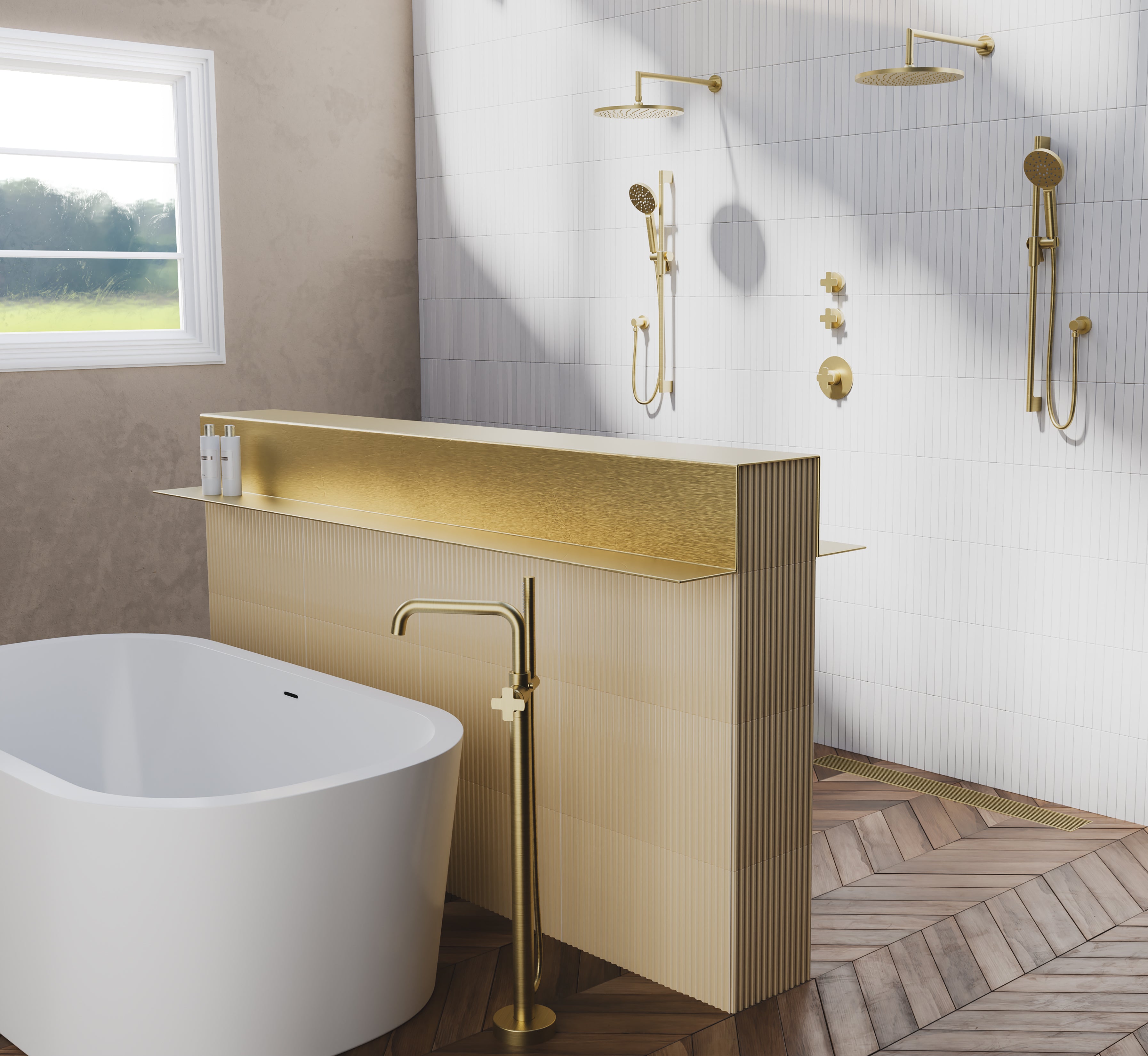 satin brass tub filler