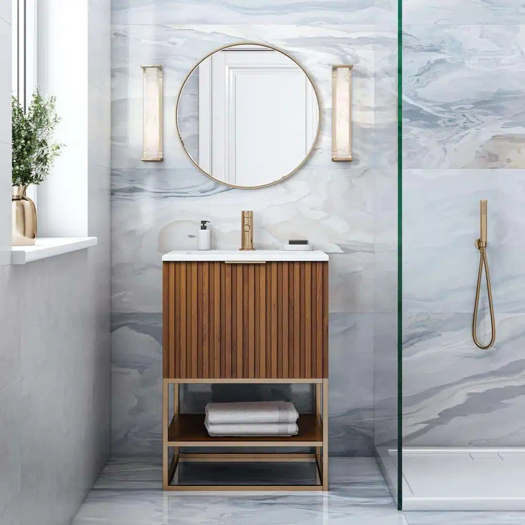 white quartz vanity