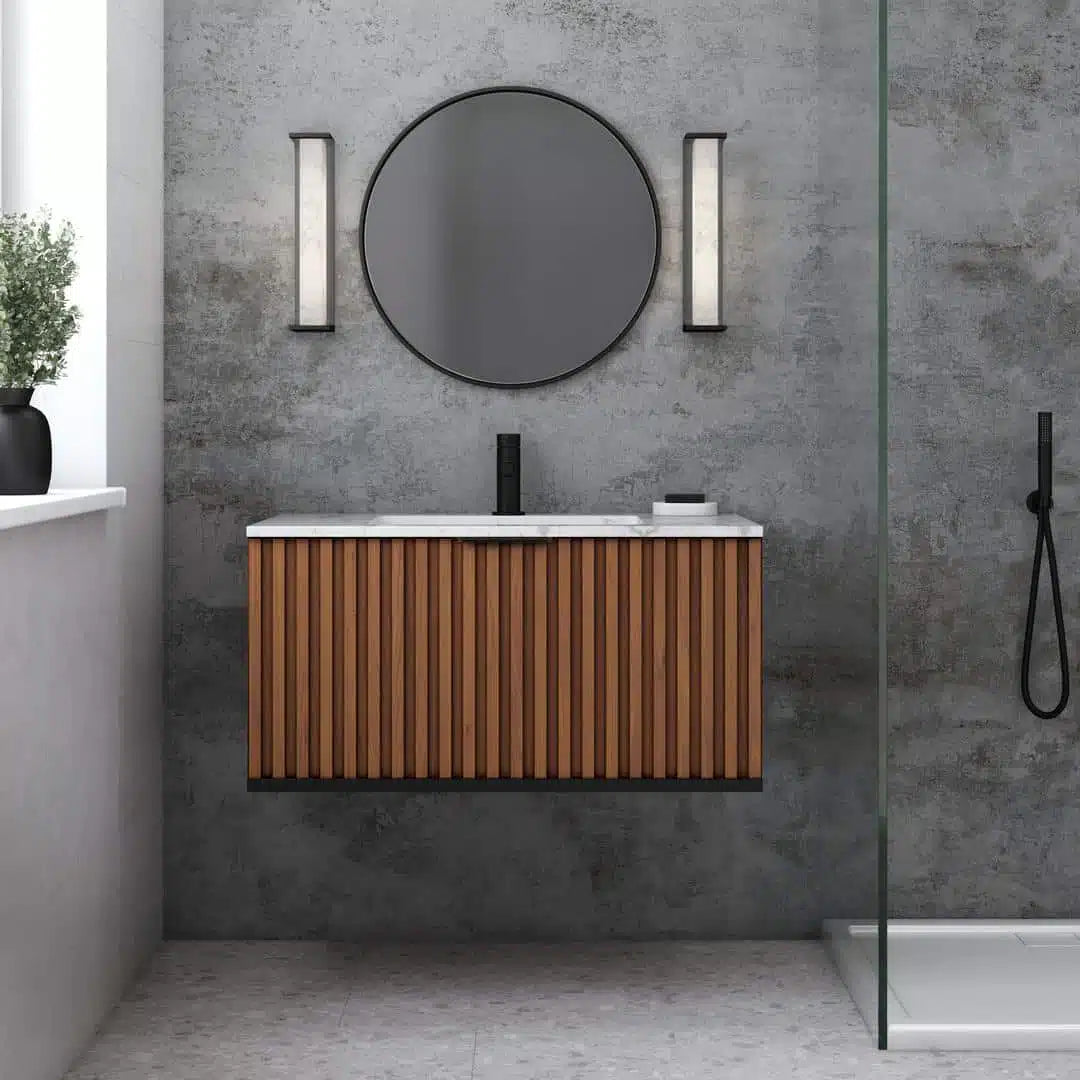 carrara marble vanity