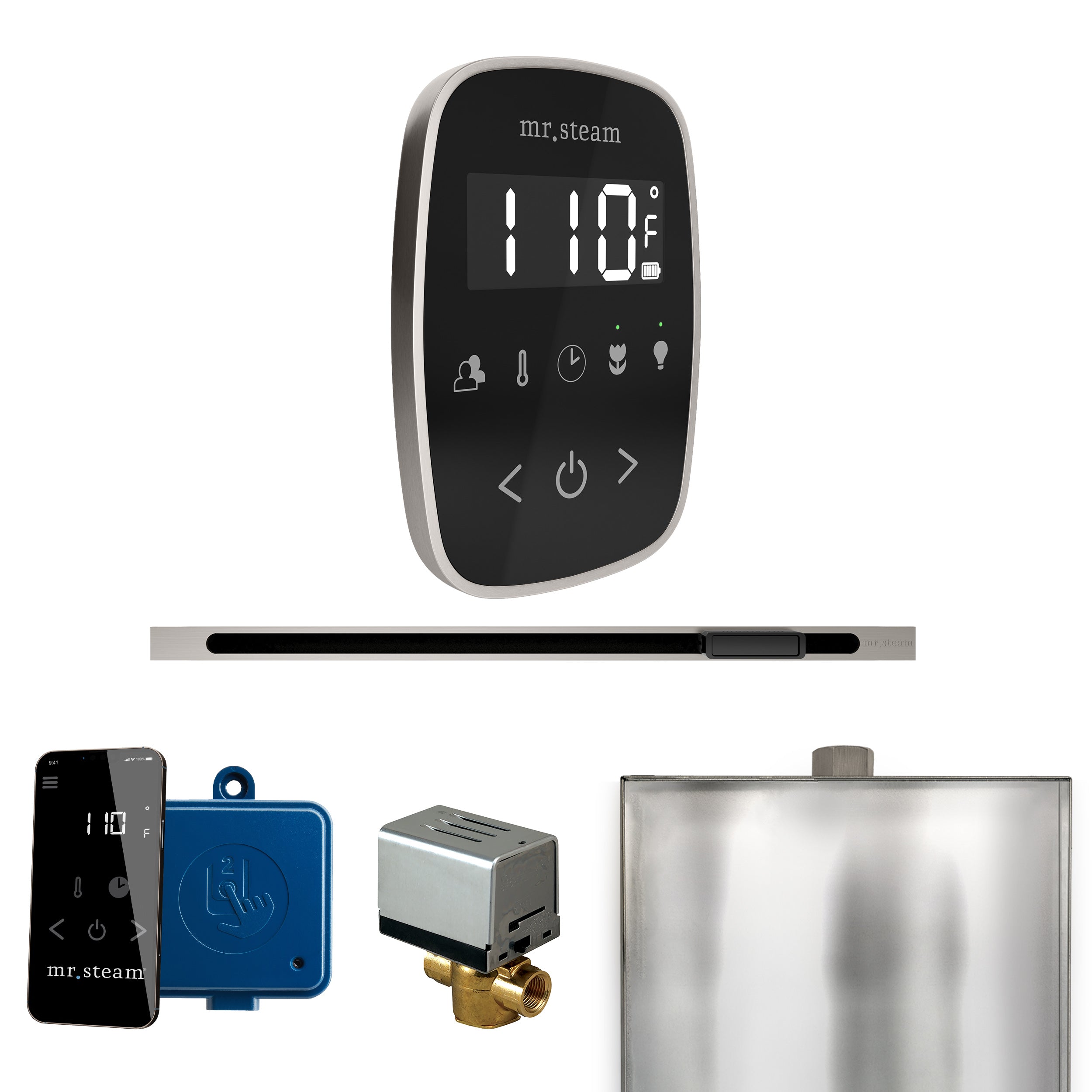 Mr Steam ButlerFlex Steam Shower Control Package with TempoFlex Control and Linear Steamhead