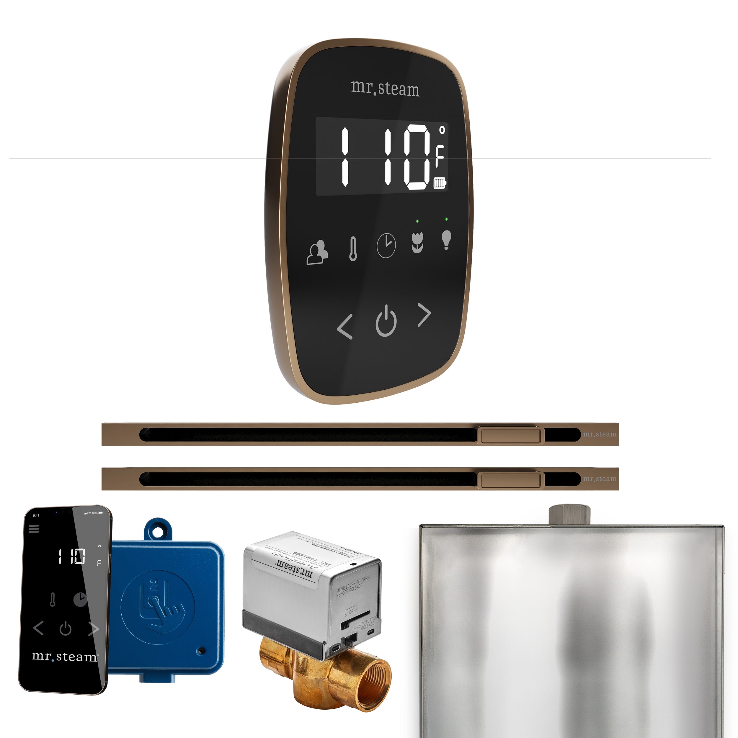 Mr Steam ButlerFlex Max Steam Shower Control Package with TempoFlex Control and Linear Steamhead