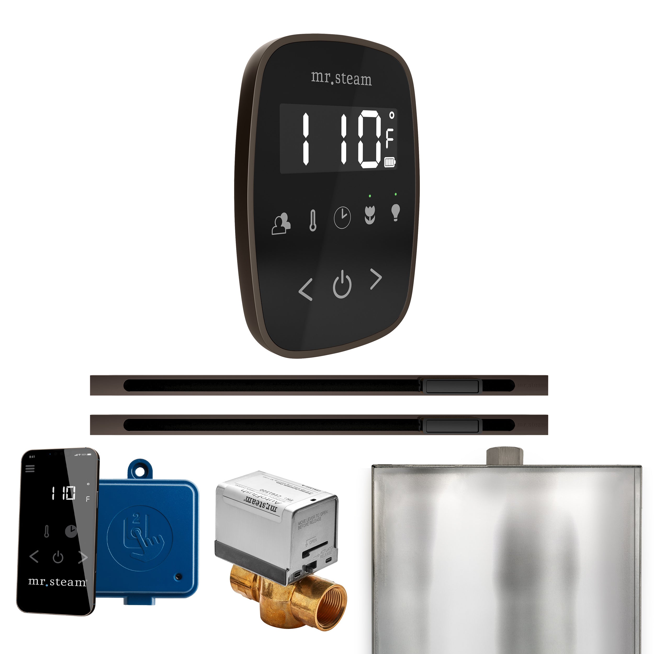 Mr Steam ButlerFlex Max Steam Shower Control Package with TempoFlex Control and Linear Steamhead