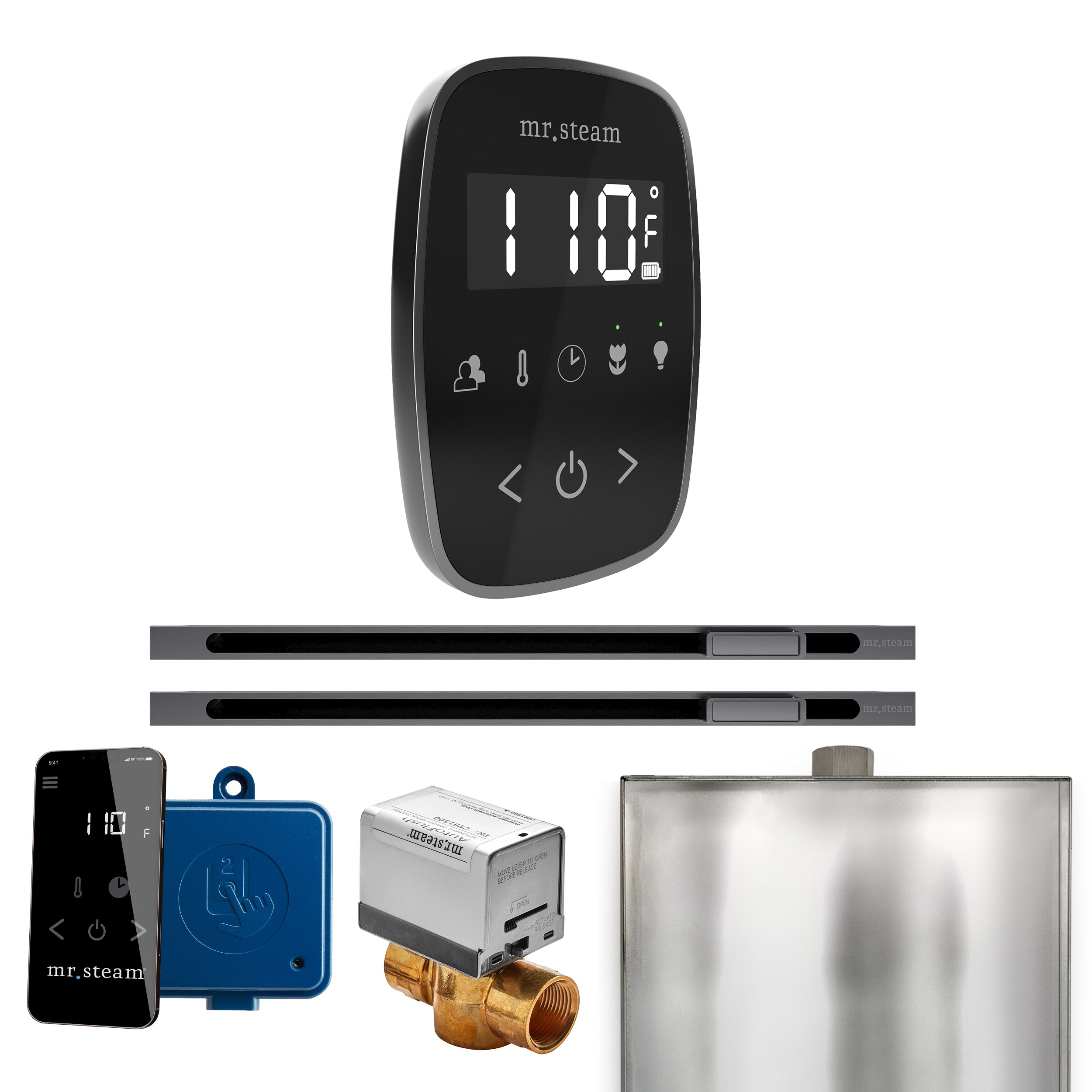 Mr Steam ButlerFlex Max Steam Shower Control Package with TempoFlex Control and Linear Steamhead