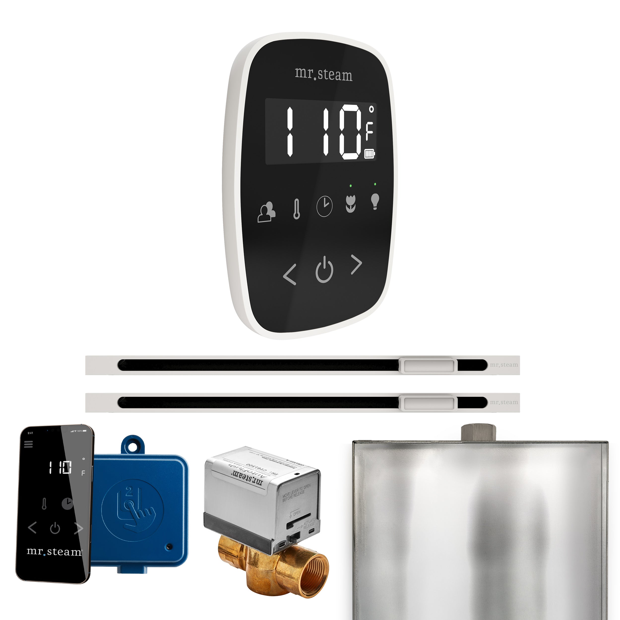 Mr Steam ButlerFlex Max Steam Shower Control Package with TempoFlex Control and Linear Steamhead