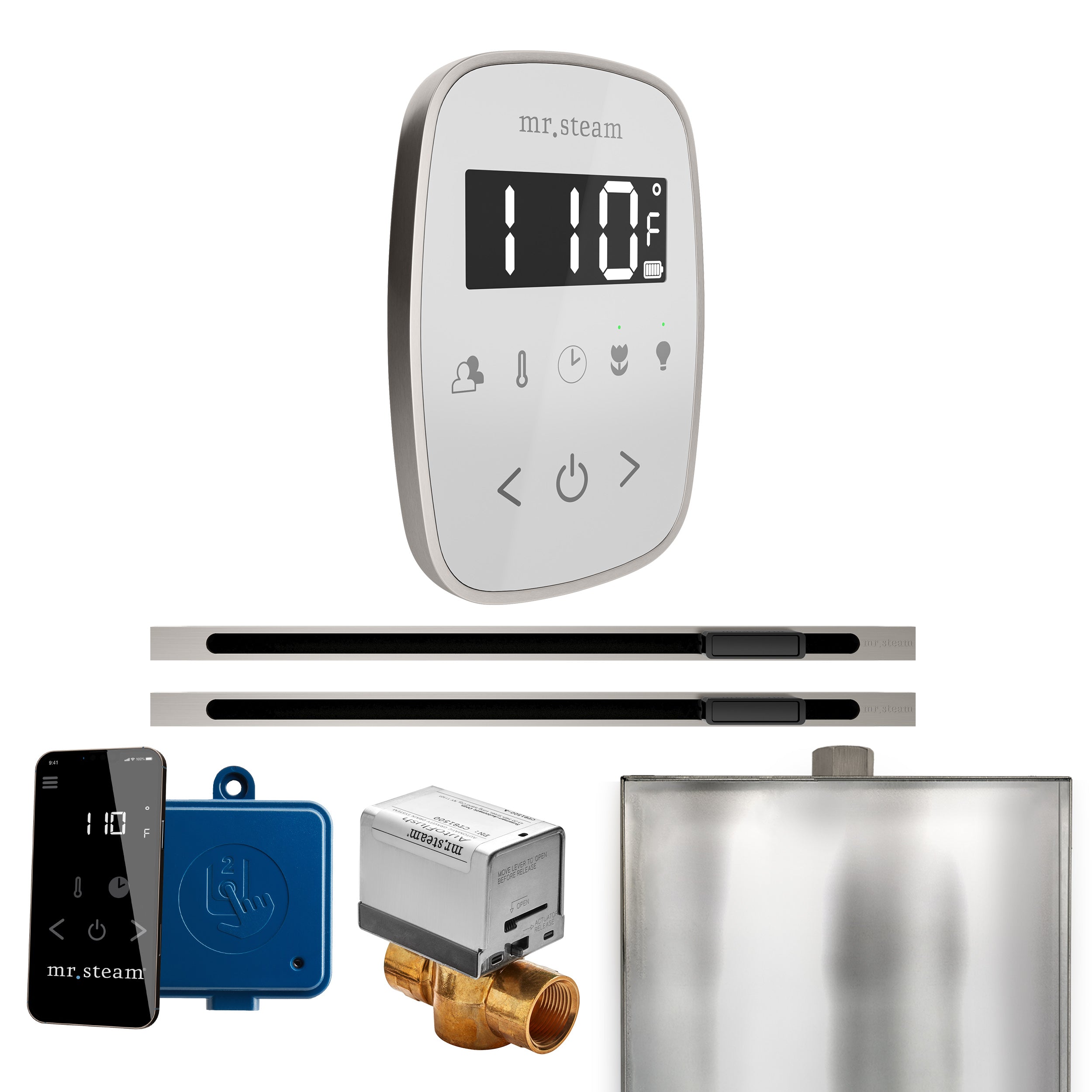 Mr Steam ButlerFlex Max Steam Shower Control Package with TempoFlex Control and Linear Steamhead