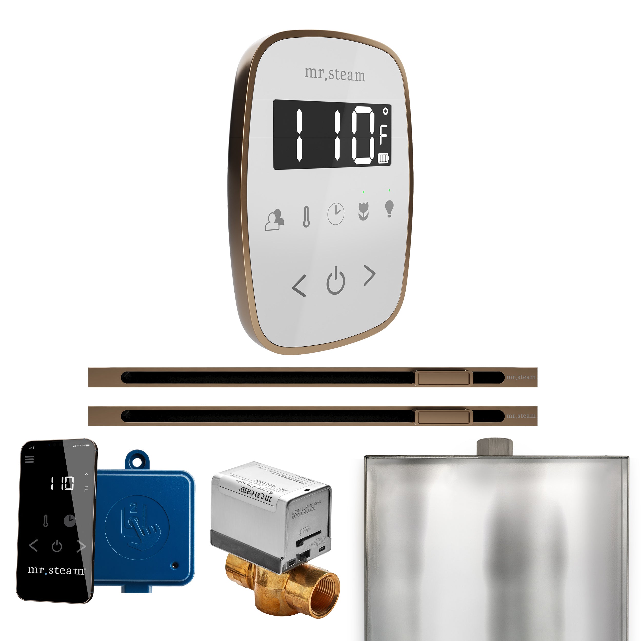 Mr Steam ButlerFlex Max Steam Shower Control Package with TempoFlex Control and Linear Steamhead