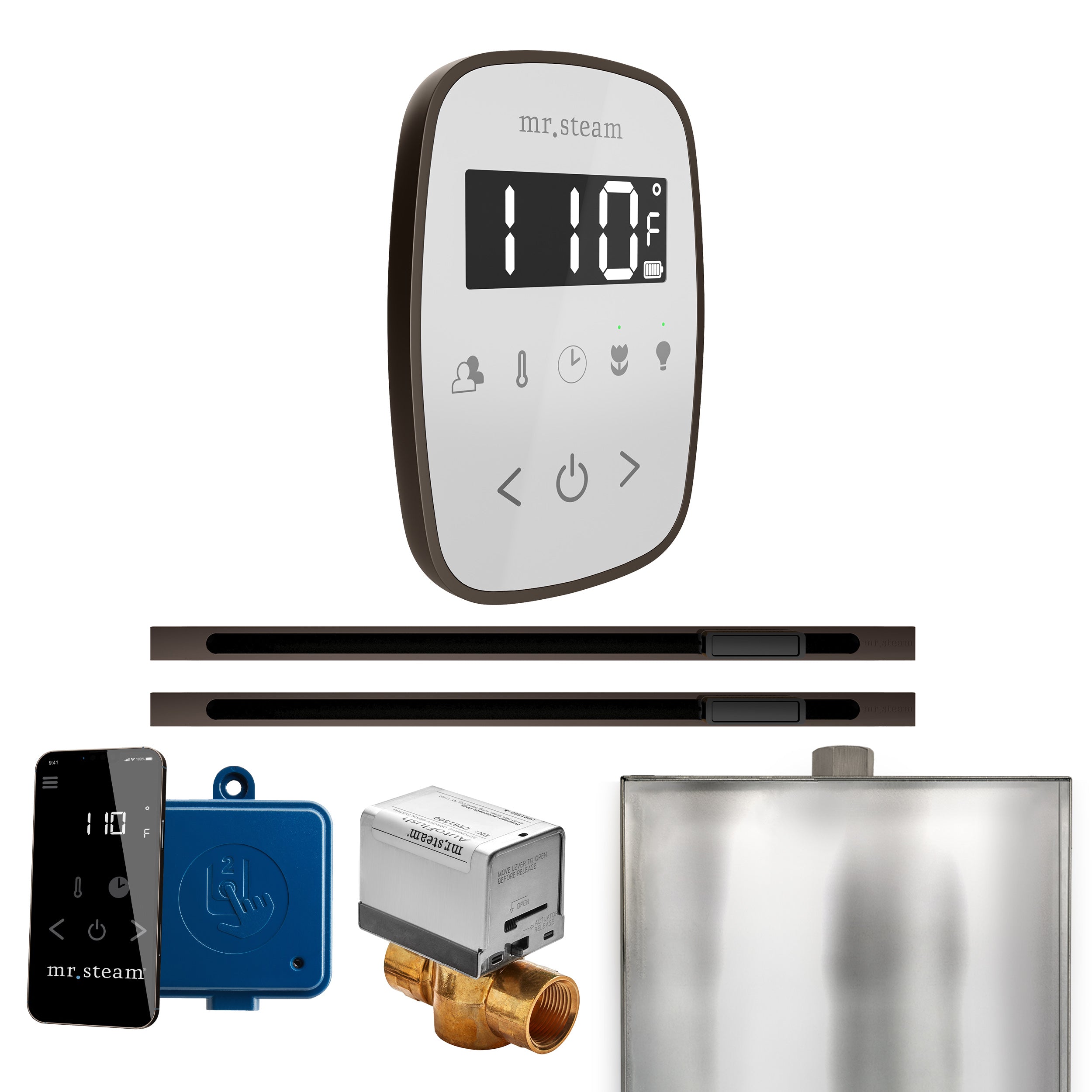 Mr Steam ButlerFlex Max Steam Shower Control Package with TempoFlex Control and Linear Steamhead