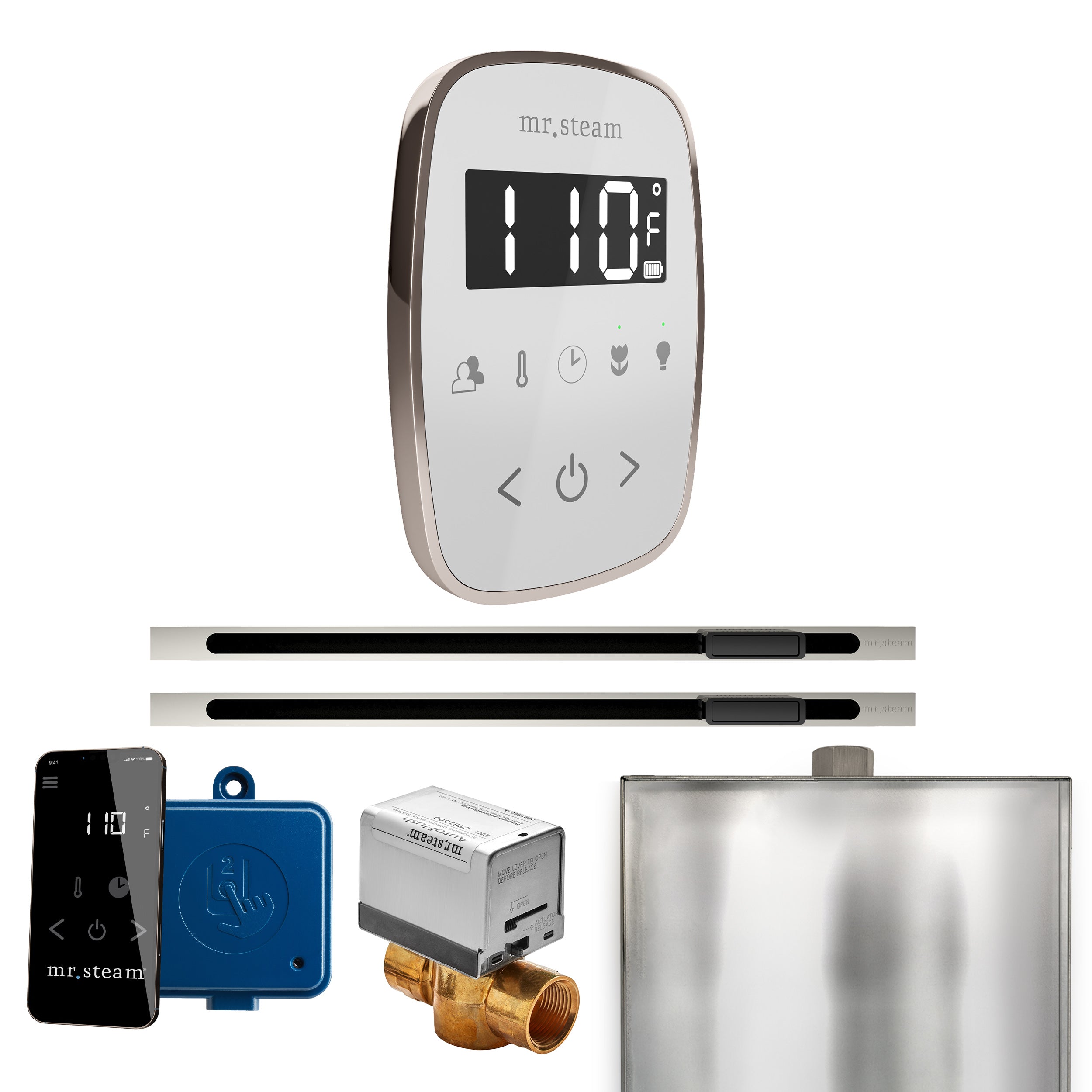 Mr Steam ButlerFlex Max Steam Shower Control Package with TempoFlex Control and Linear Steamhead