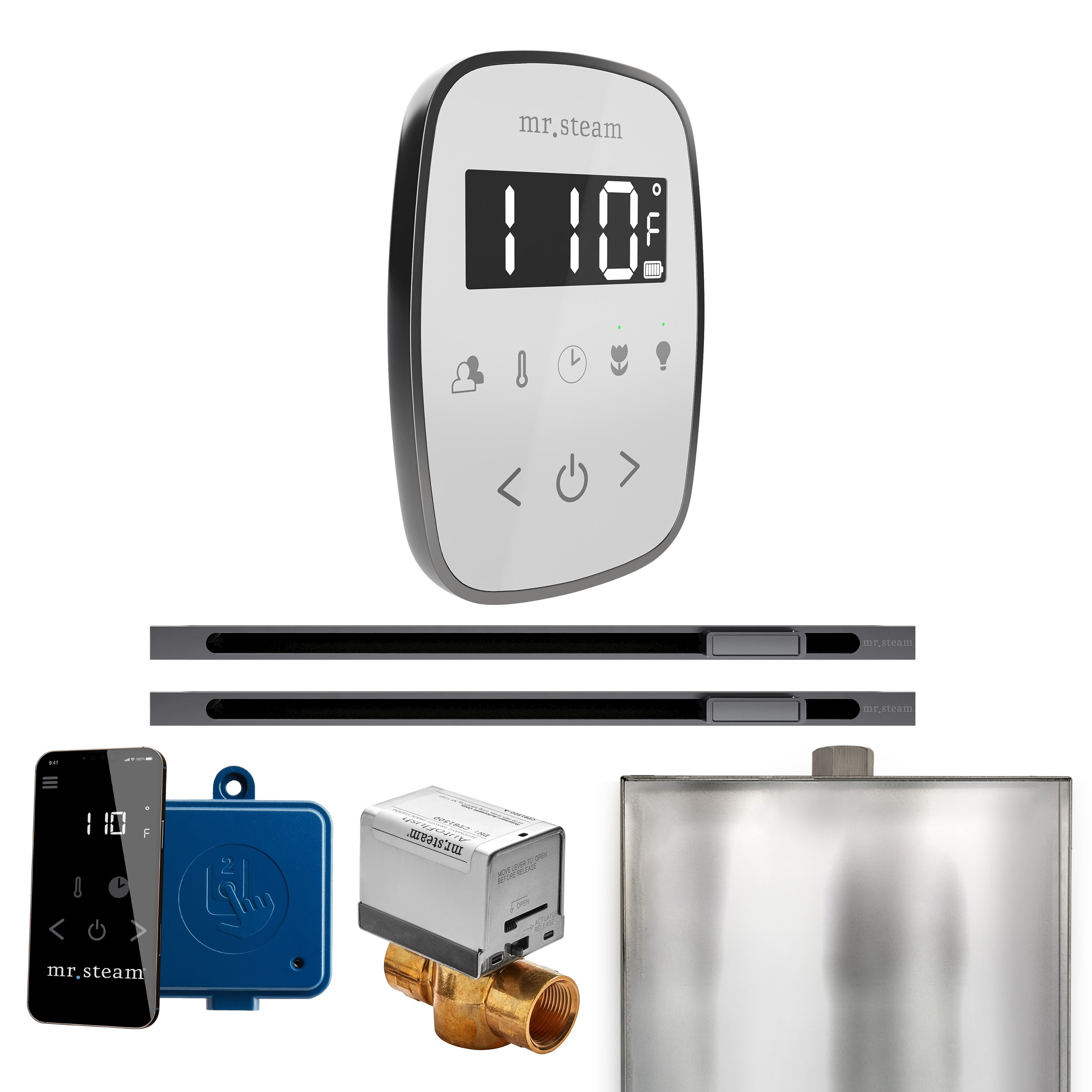 Mr Steam ButlerFlex Max Steam Shower Control Package with TempoFlex Control and Linear Steamhead