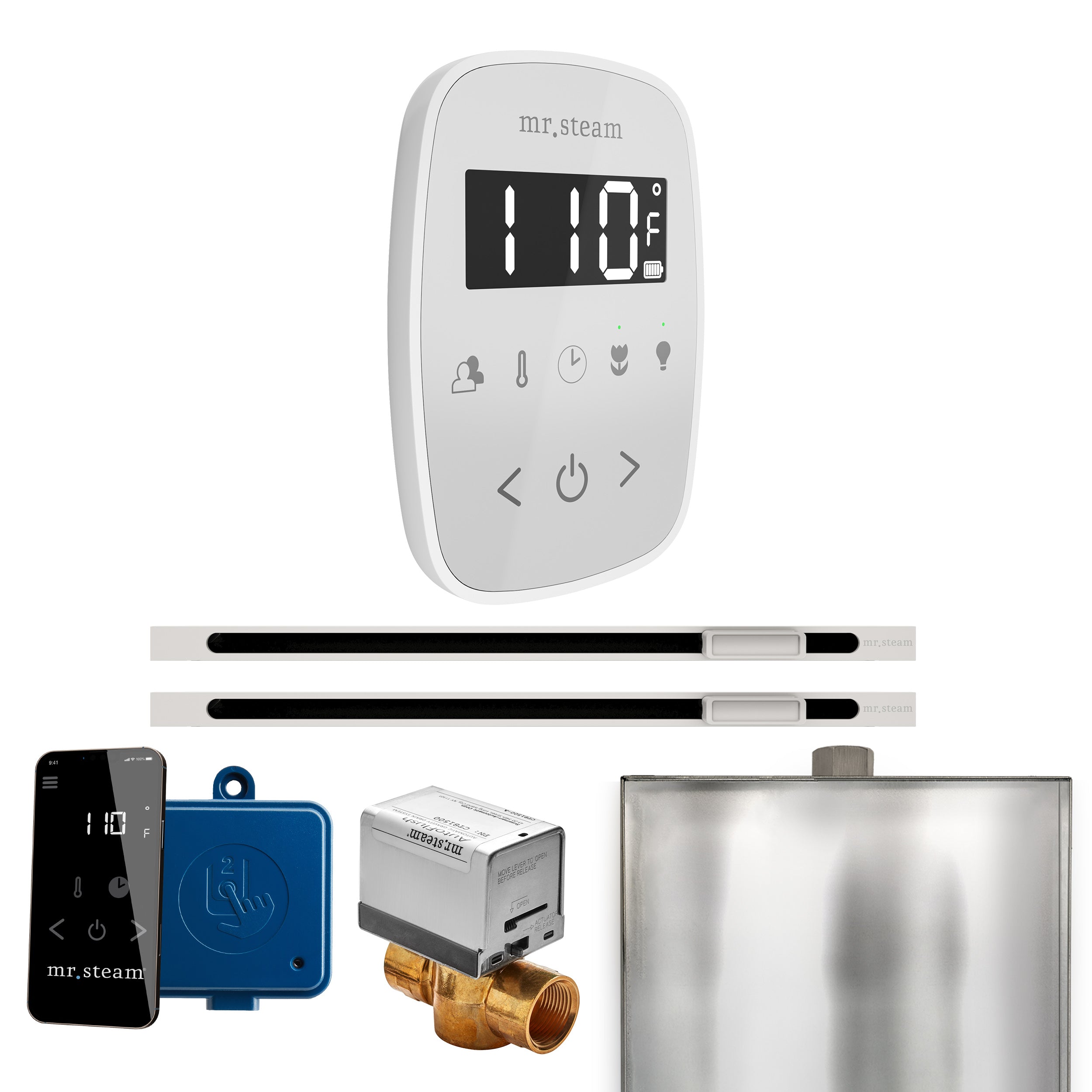 Mr Steam ButlerFlex Max Steam Shower Control Package with TempoFlex Control and Linear Steamhead