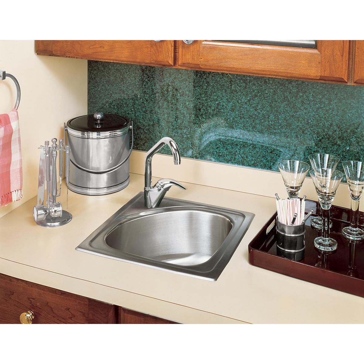 lustrous satin drop-in bar sink