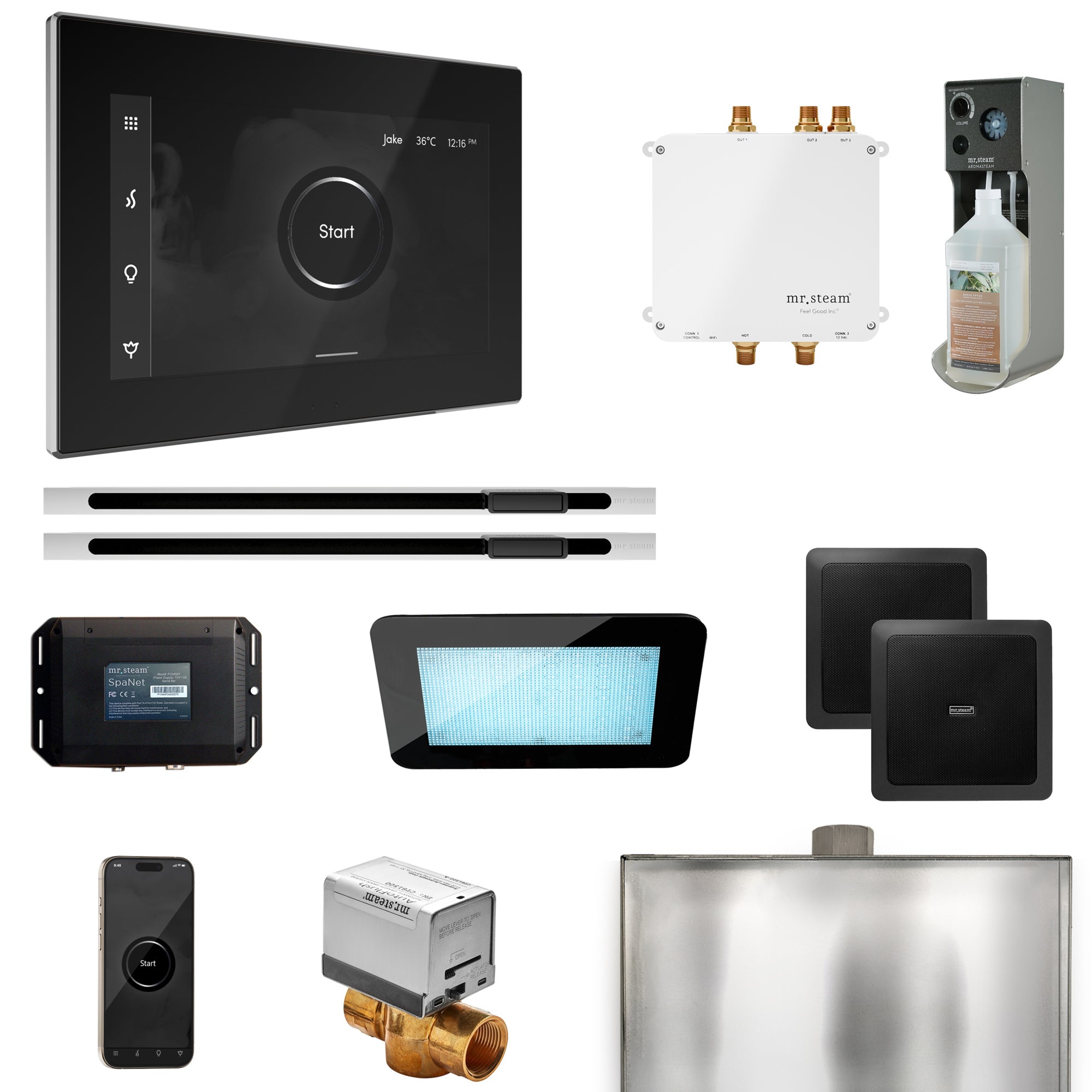 black - polished chrome control package