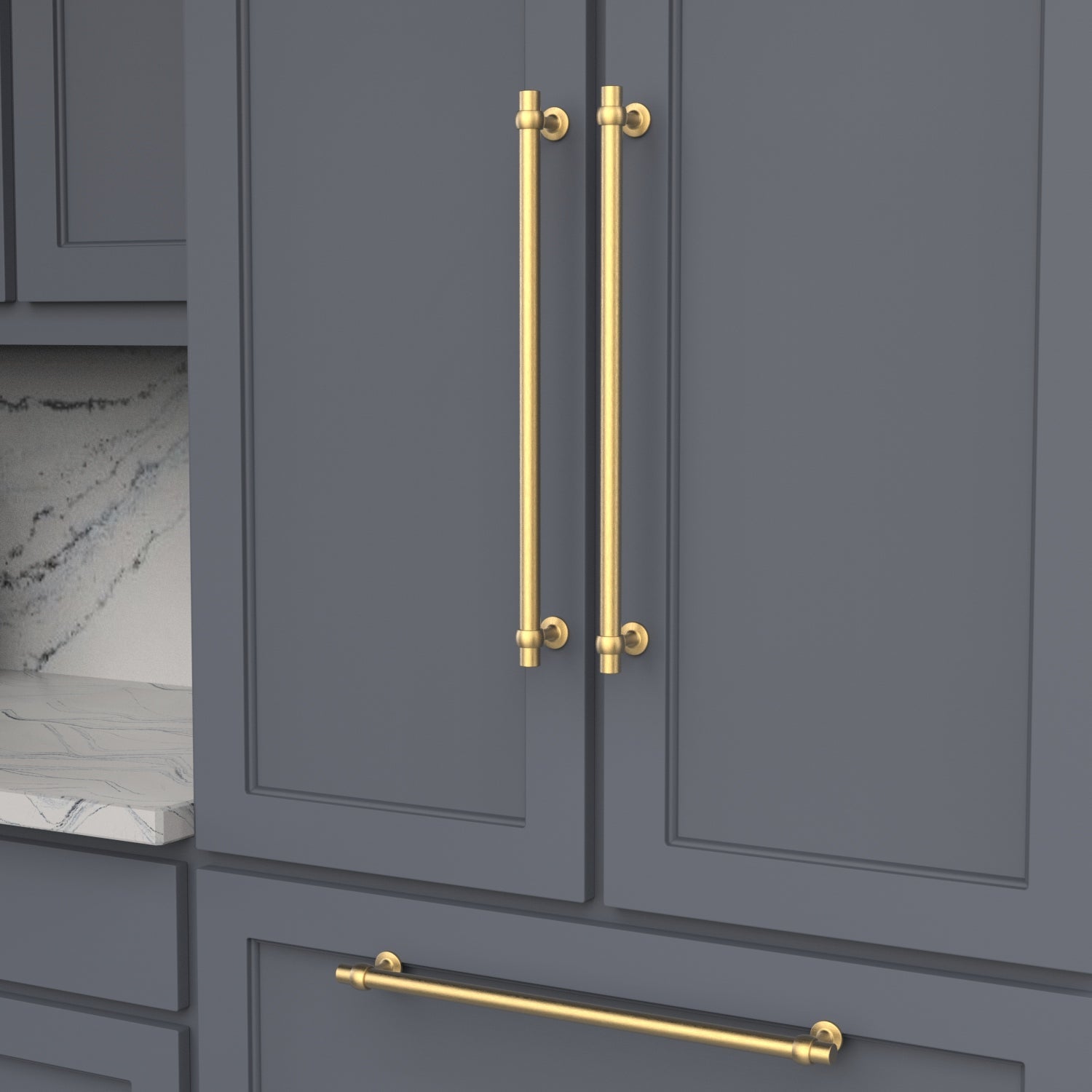 brushed golden brass pull