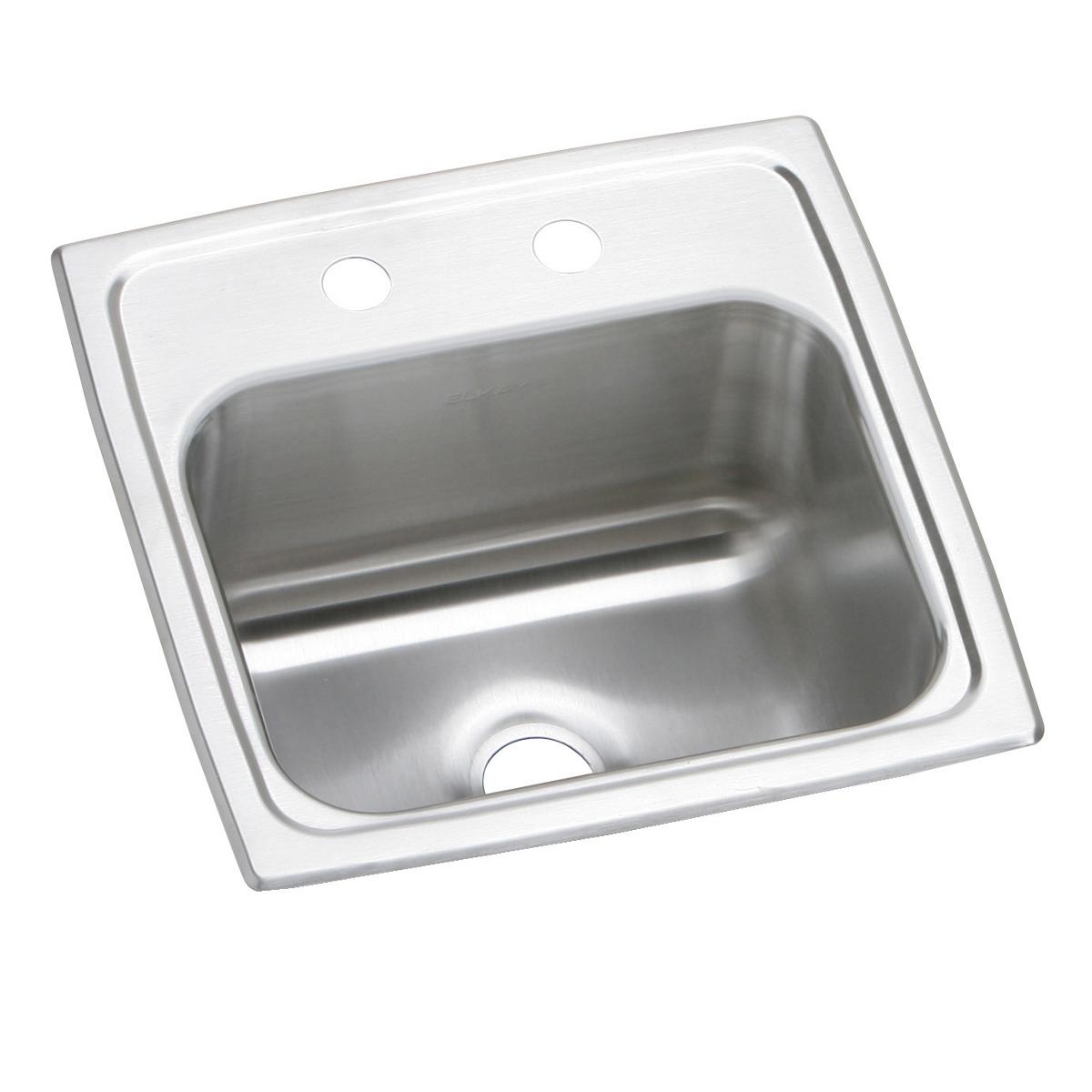 Elkay Celebrity 15" x 15" x 6-1/8" MR2-Hole Single Bowl Drop-in Bar Sink
