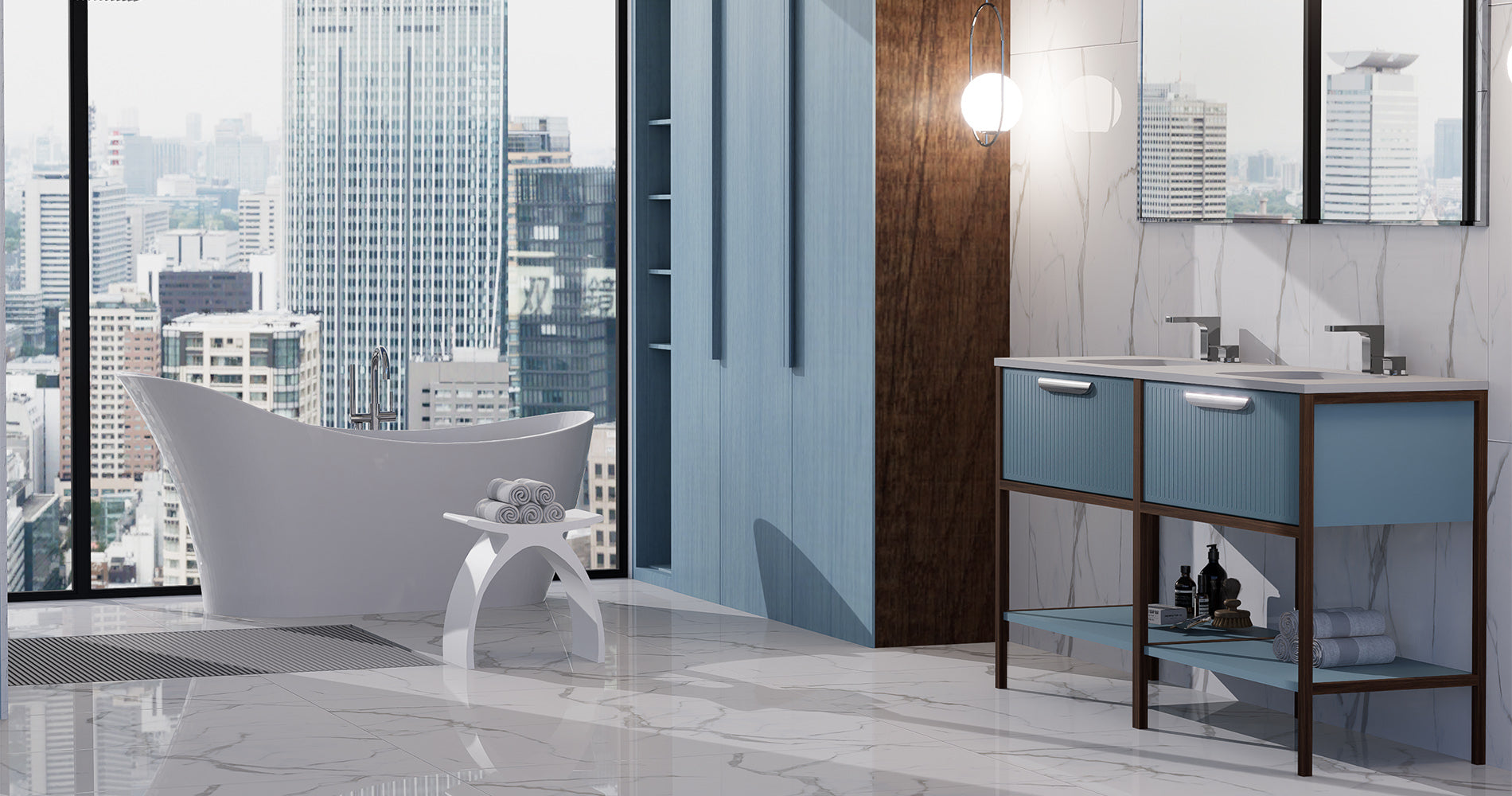 gloss white stool