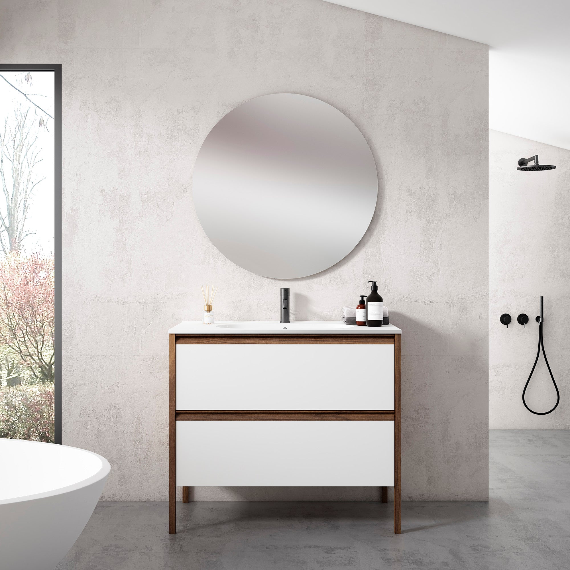 ash grey vanity