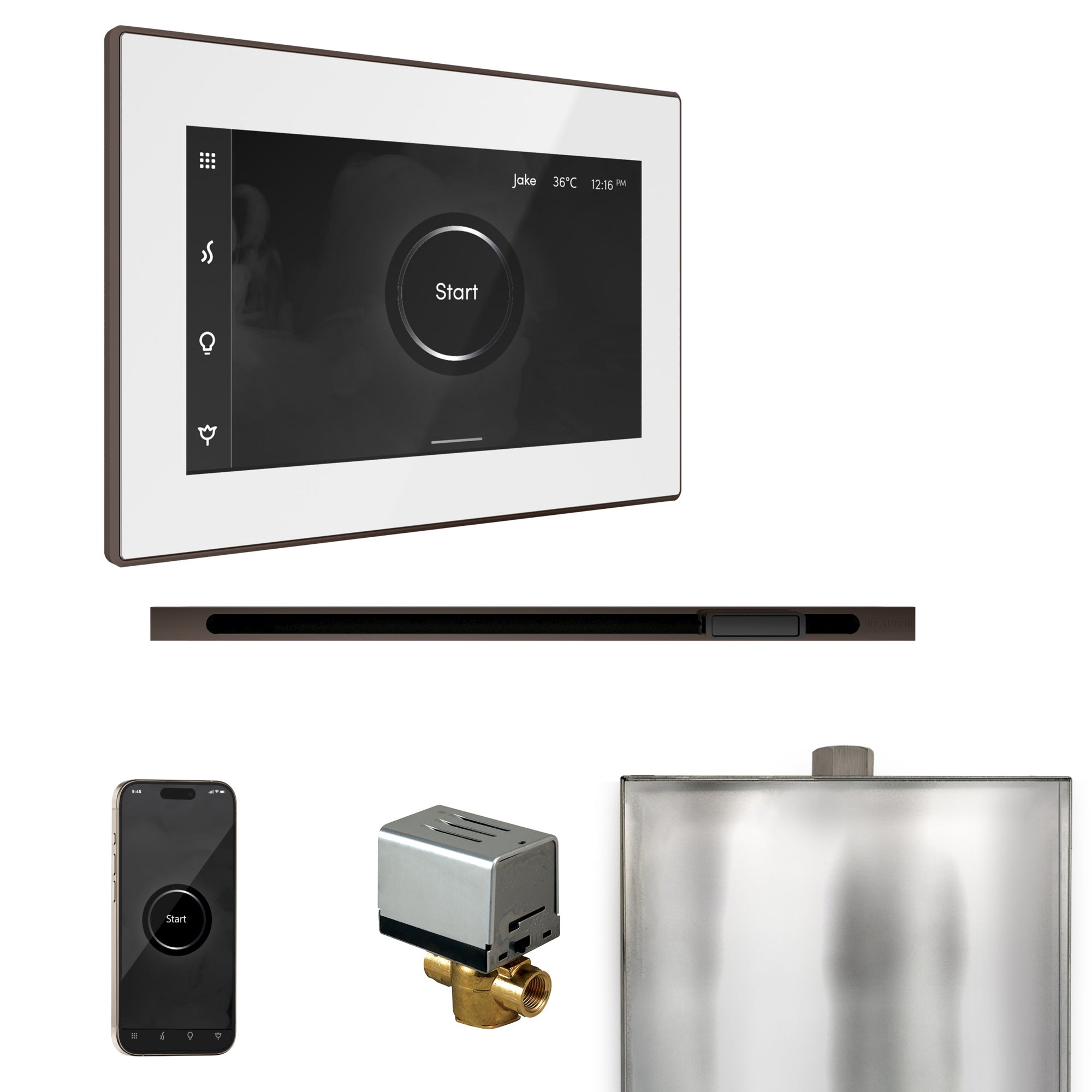 Mr Steam XButler Steam Shower Control Package with iSteamX Control and Linear Steamhead