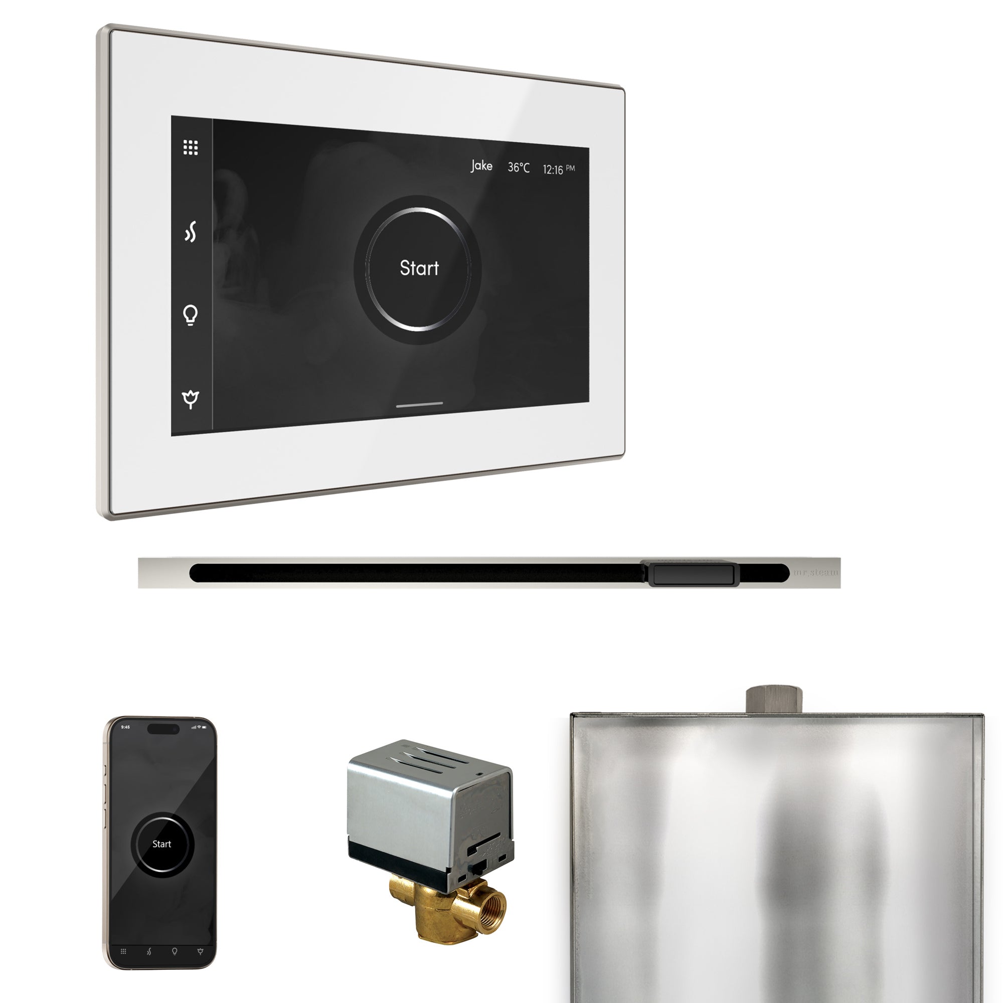 Mr Steam XButler Steam Shower Control Package with iSteamX Control and Linear Steamhead