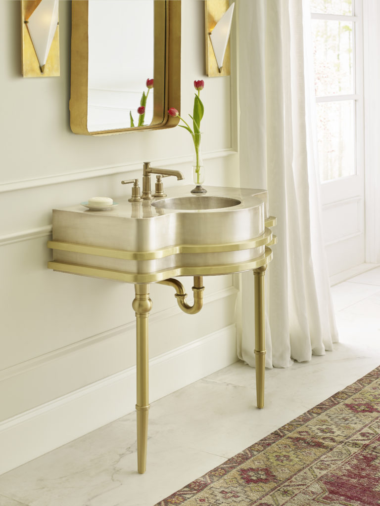 satin brass and burnished nickel smooth sink