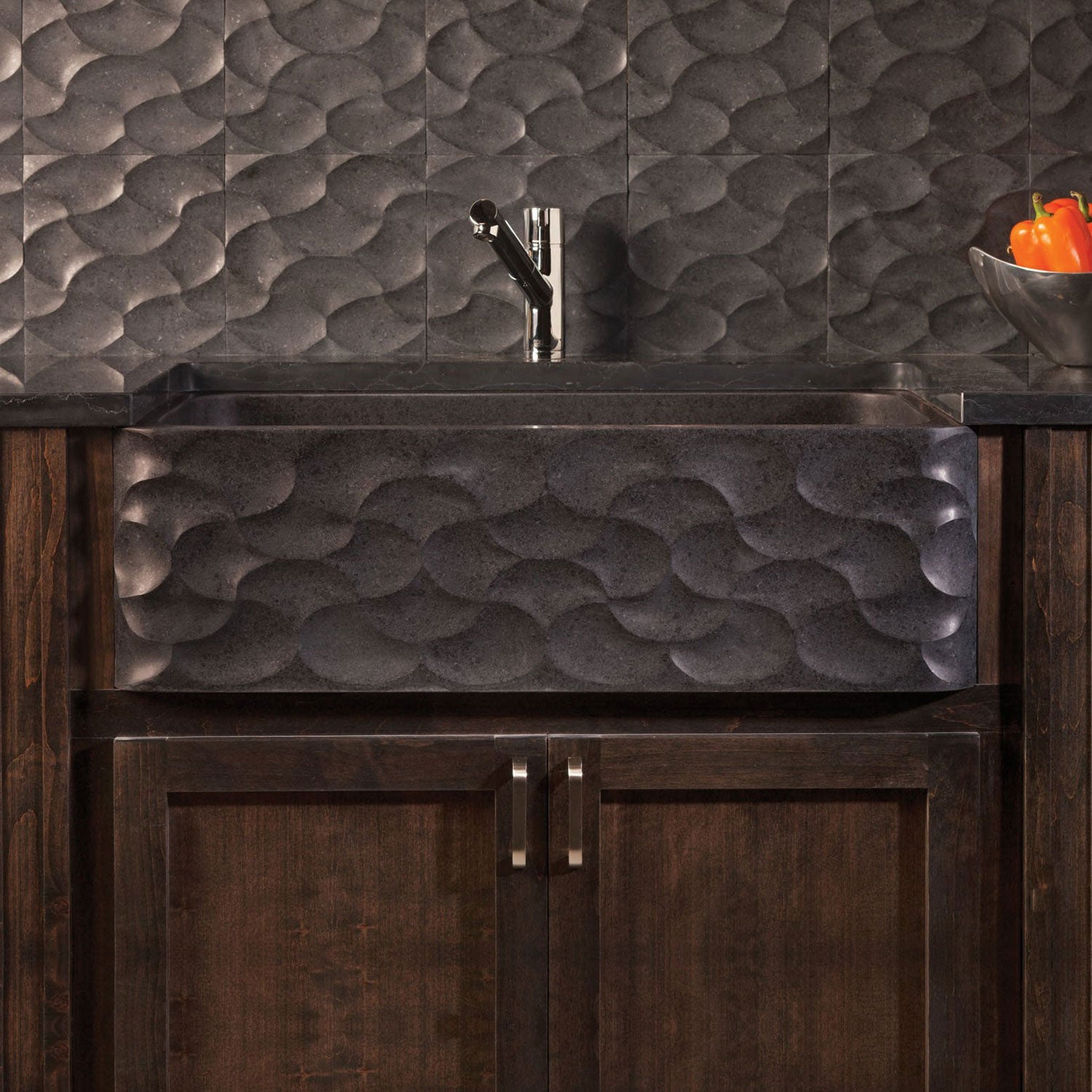 honed basalt sink