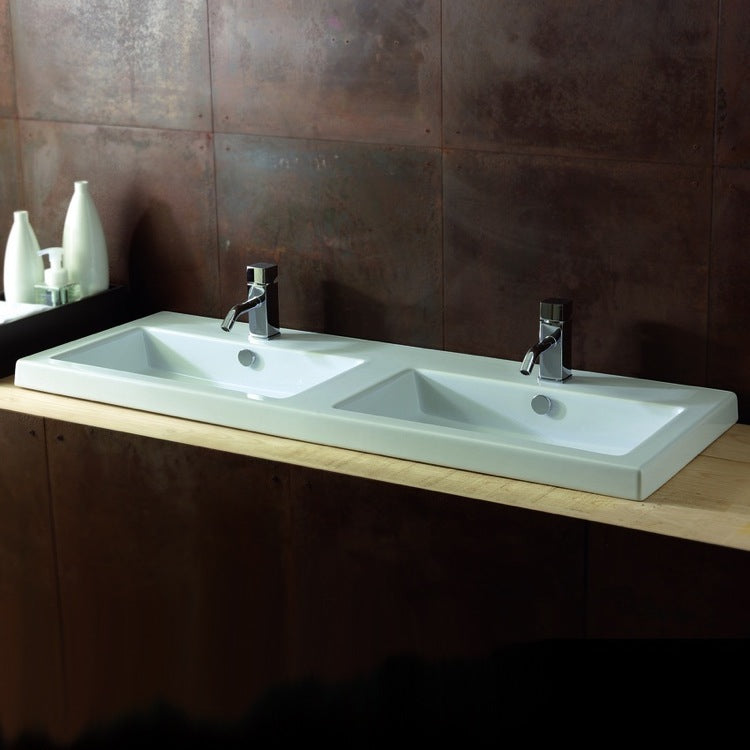 white bathroom sink
