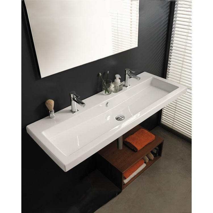 white bathroom sink