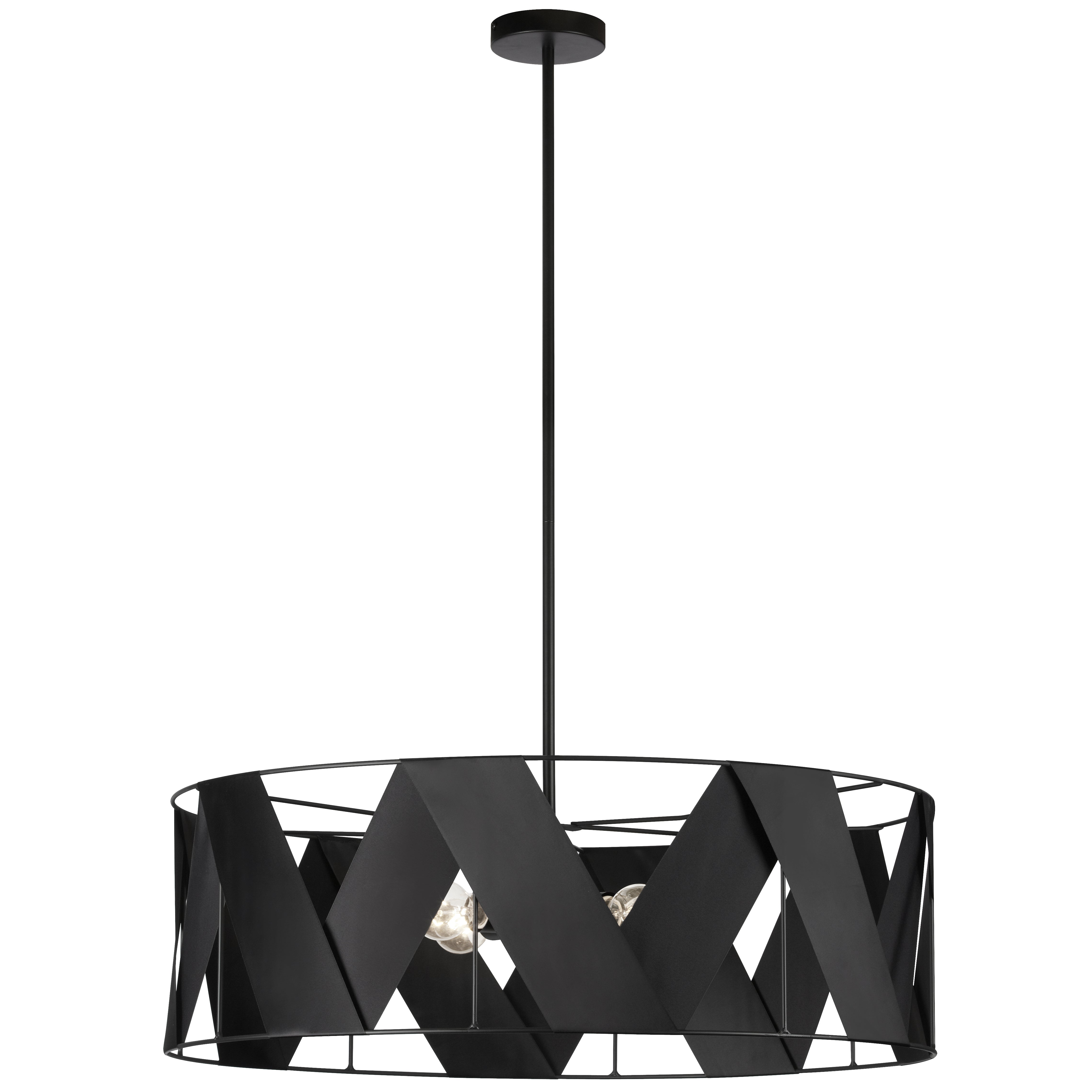 matte black with black ribbon chandeliers