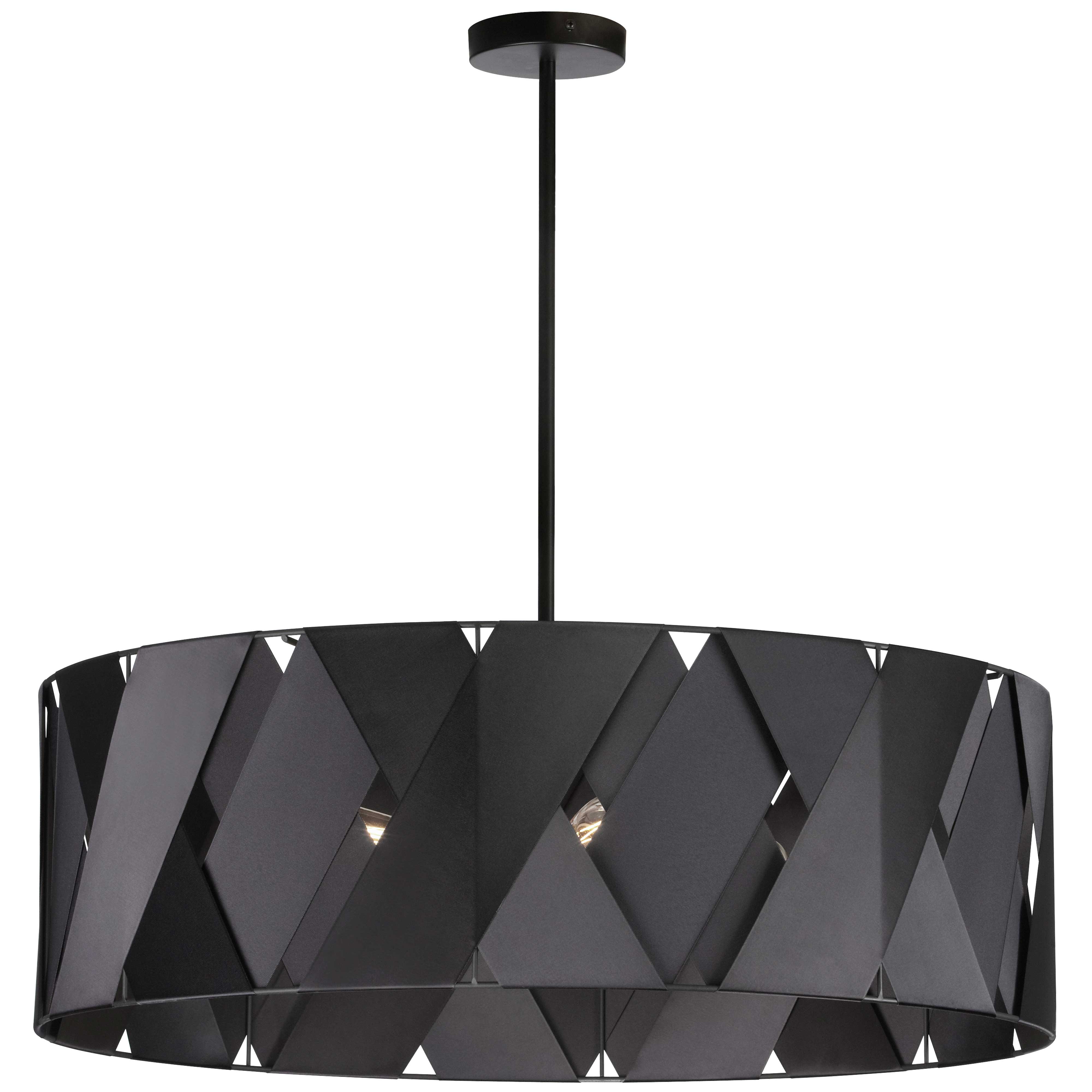 matte black with black ribbon chandeliers