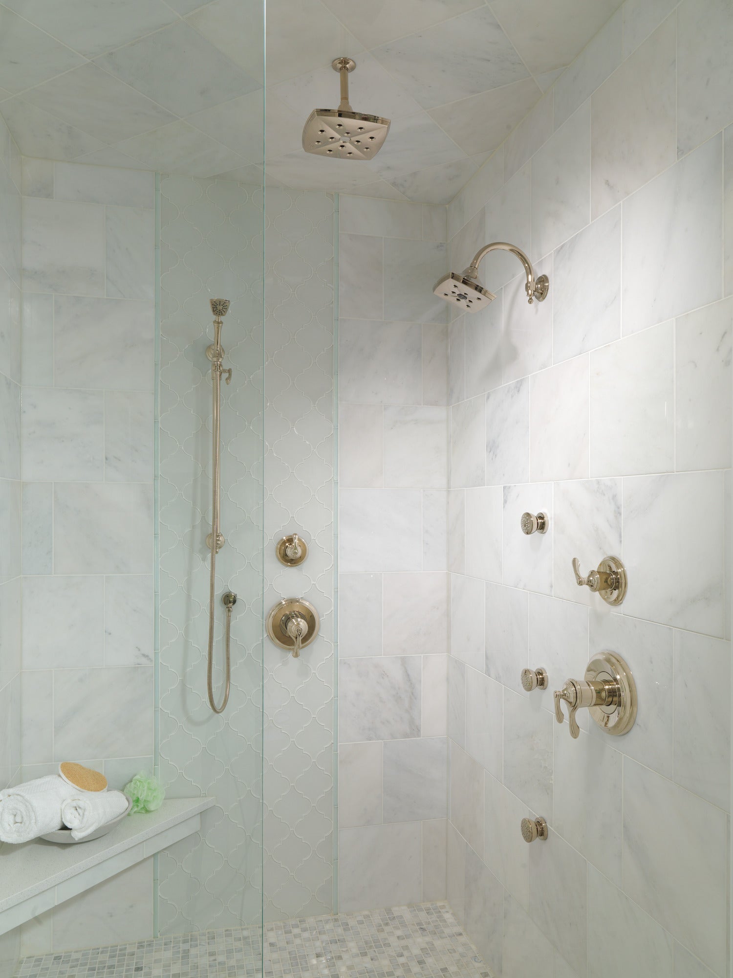 polished nickel thermostatic shower