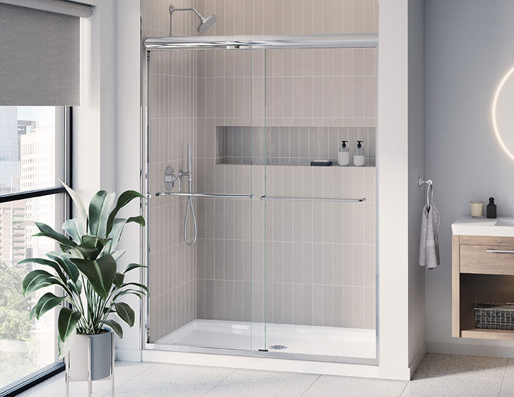 chrome shower door