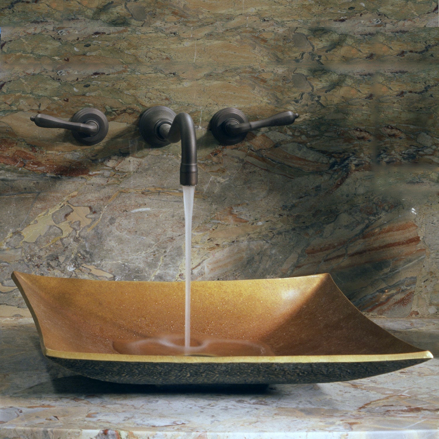Stone Forest 17" Bronze Zen Vessel Sink