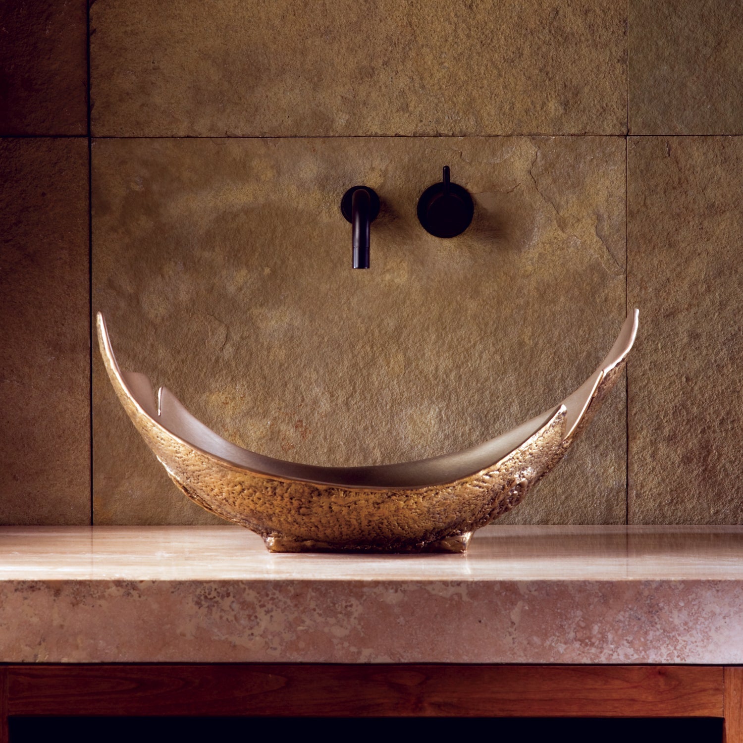 Stone Forest 23" Bronze Lunette Vessel Sink