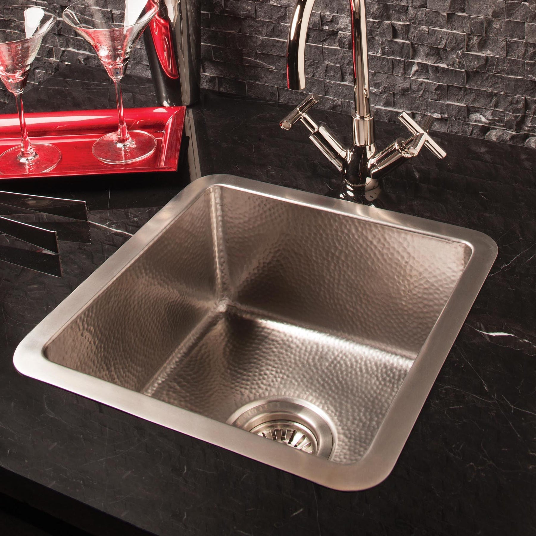 brushed stainless steel sink