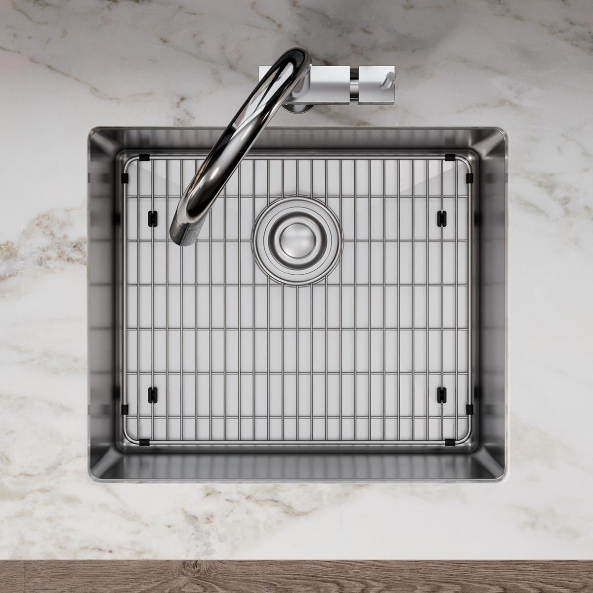 polished stainless steel bottom grid