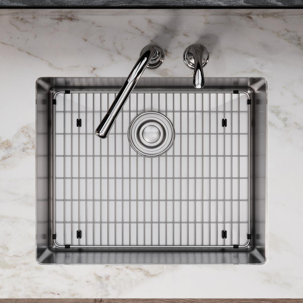 polished stainless steel bottom grid