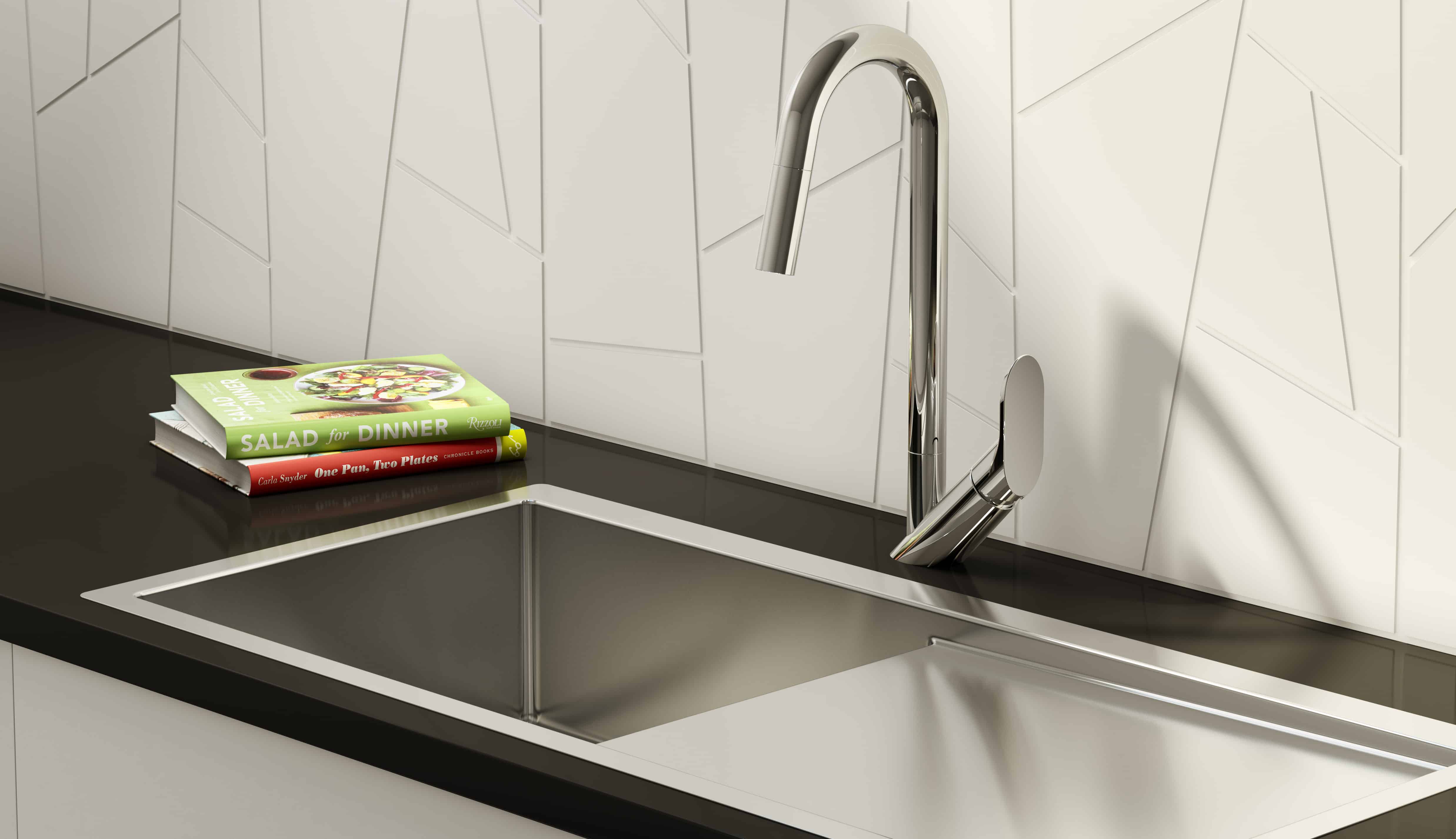 chrome kitchen faucet