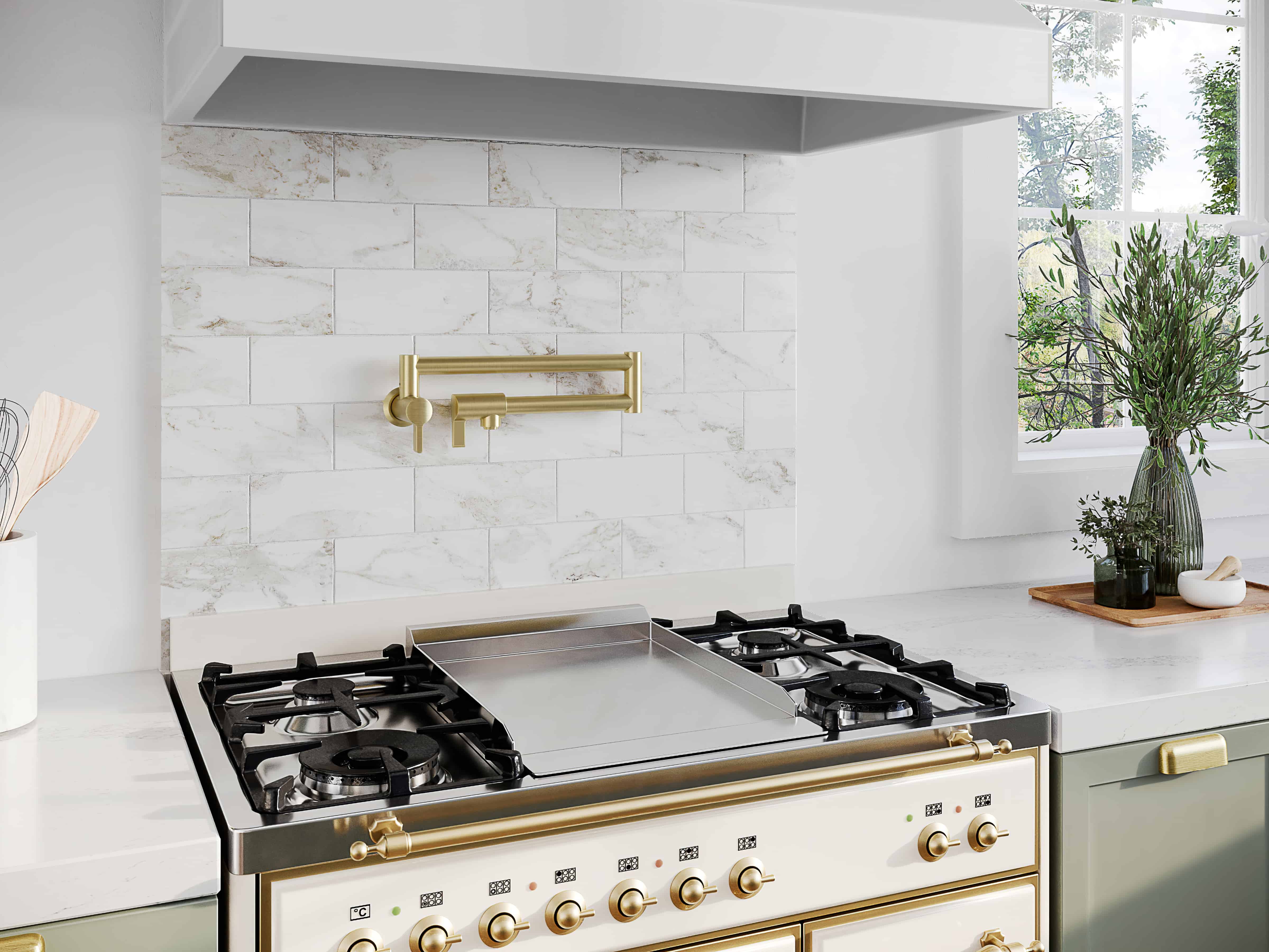 satin brass pot filler