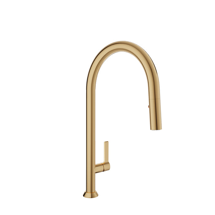 Baril Arte High Single Hole Kitchen Faucet with 2-Function Pull-Down Spray