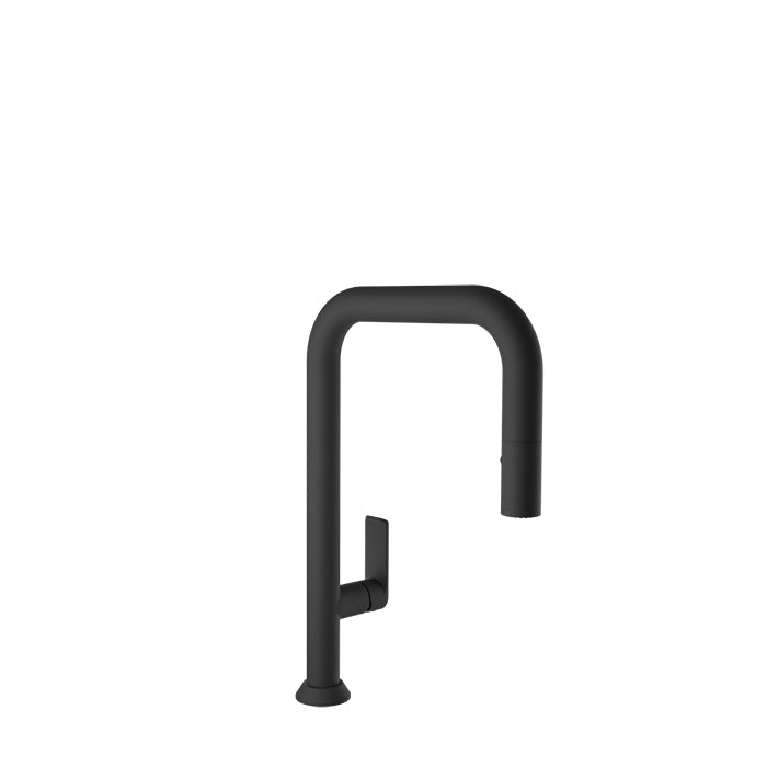 Baril Tube Single Hole Kitchen Faucet with 2-Function Pull-Down Spray