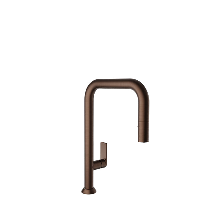 Baril Tube Single Hole Kitchen Faucet with 2-Function Pull-Down Spray