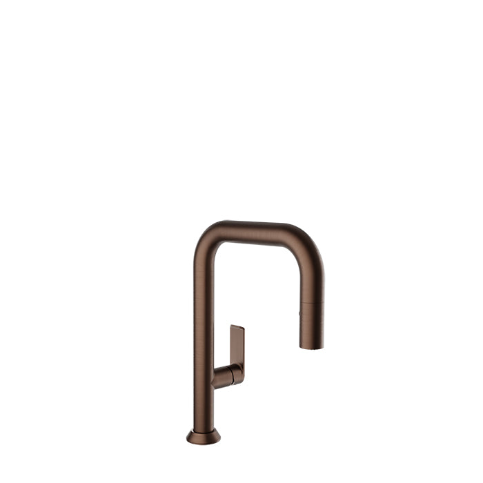 Baril Tube Single Hole Bar/Prep Kitchen Faucet with 2-Function Pull-Down Spray