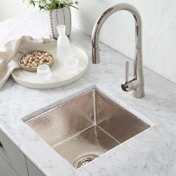 polished nickel sink