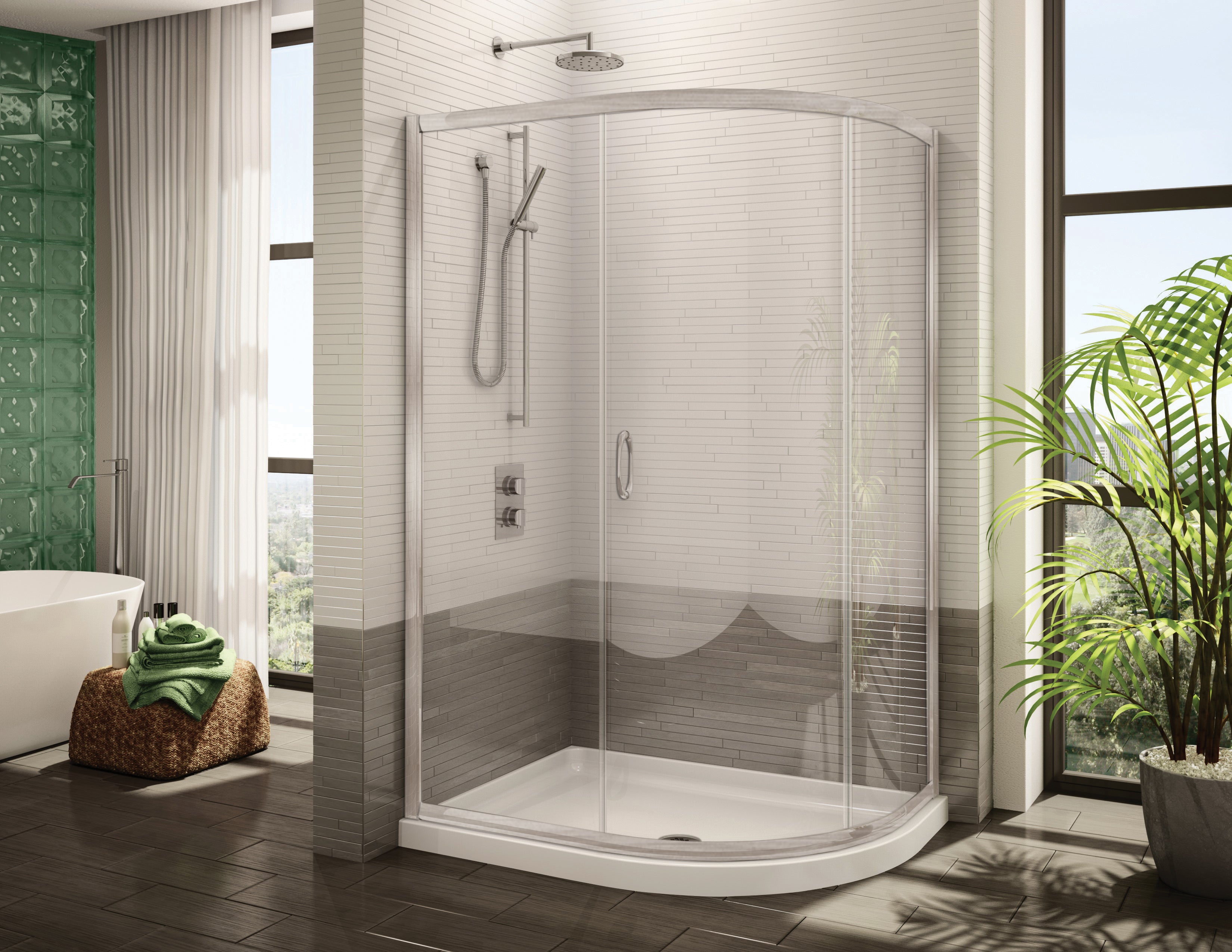 brushed nickel shower door