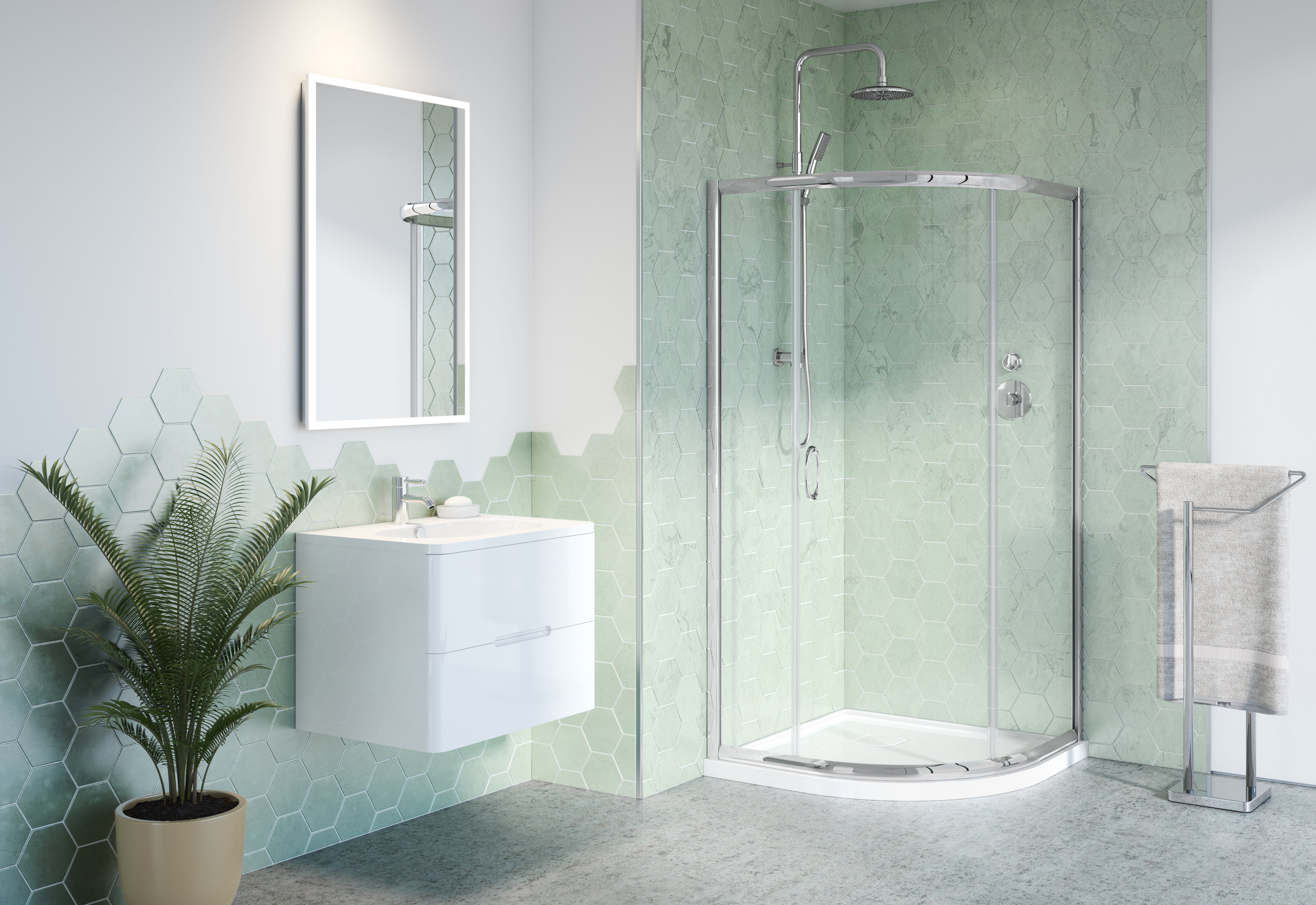 chrome shower door